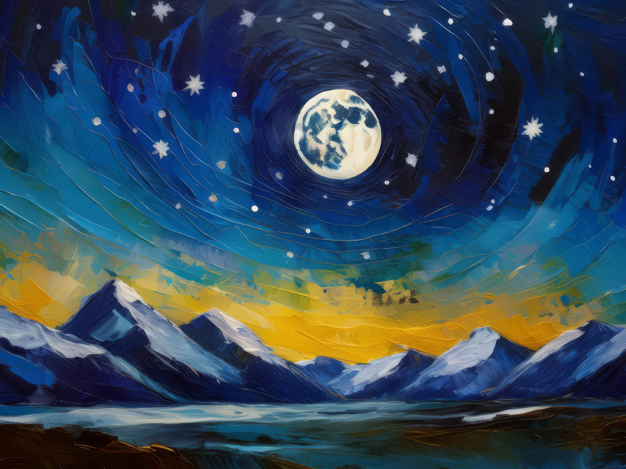 Painting: Polar Mountain Night