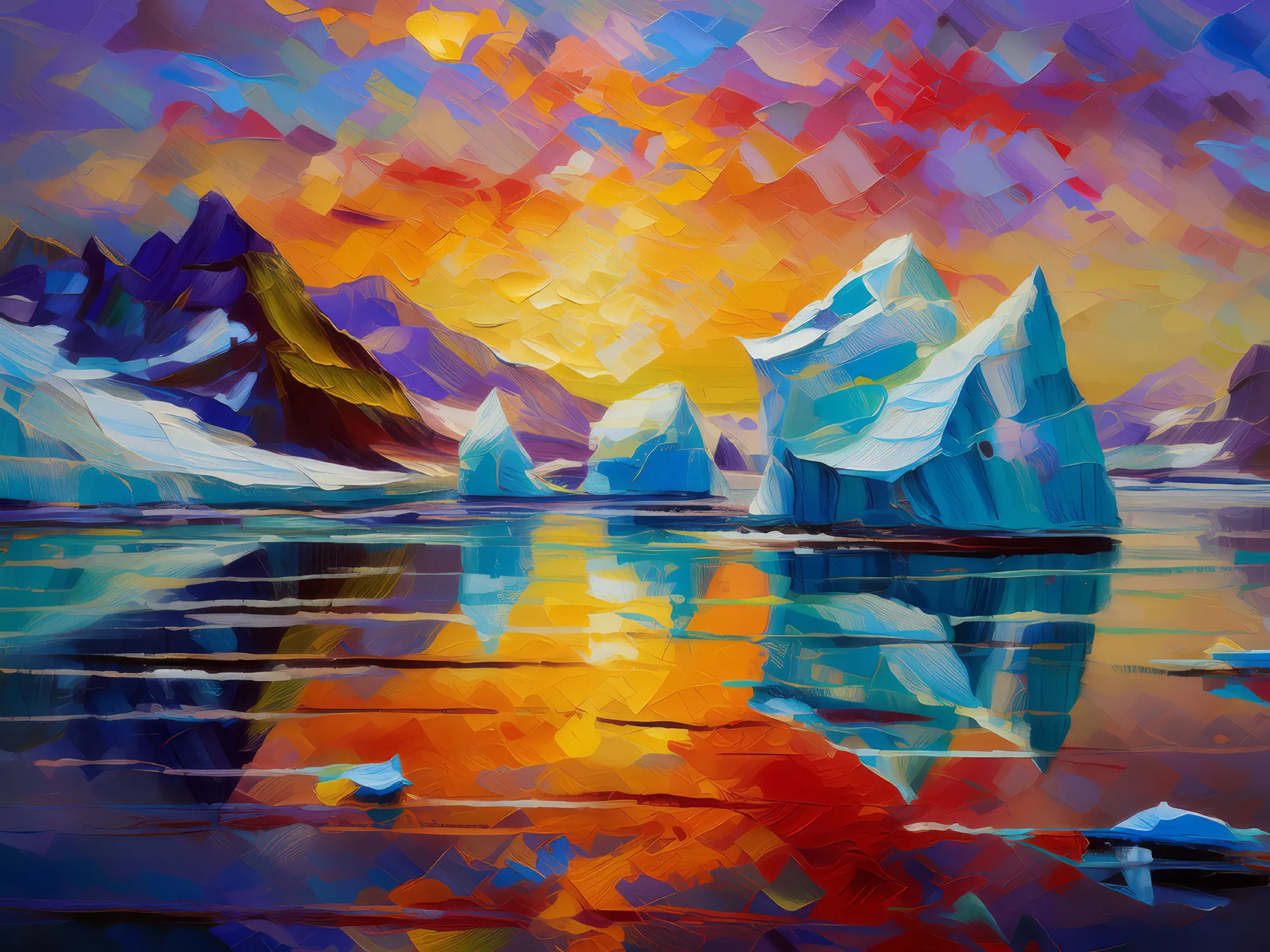 Painting: Polar Ocean Reflections