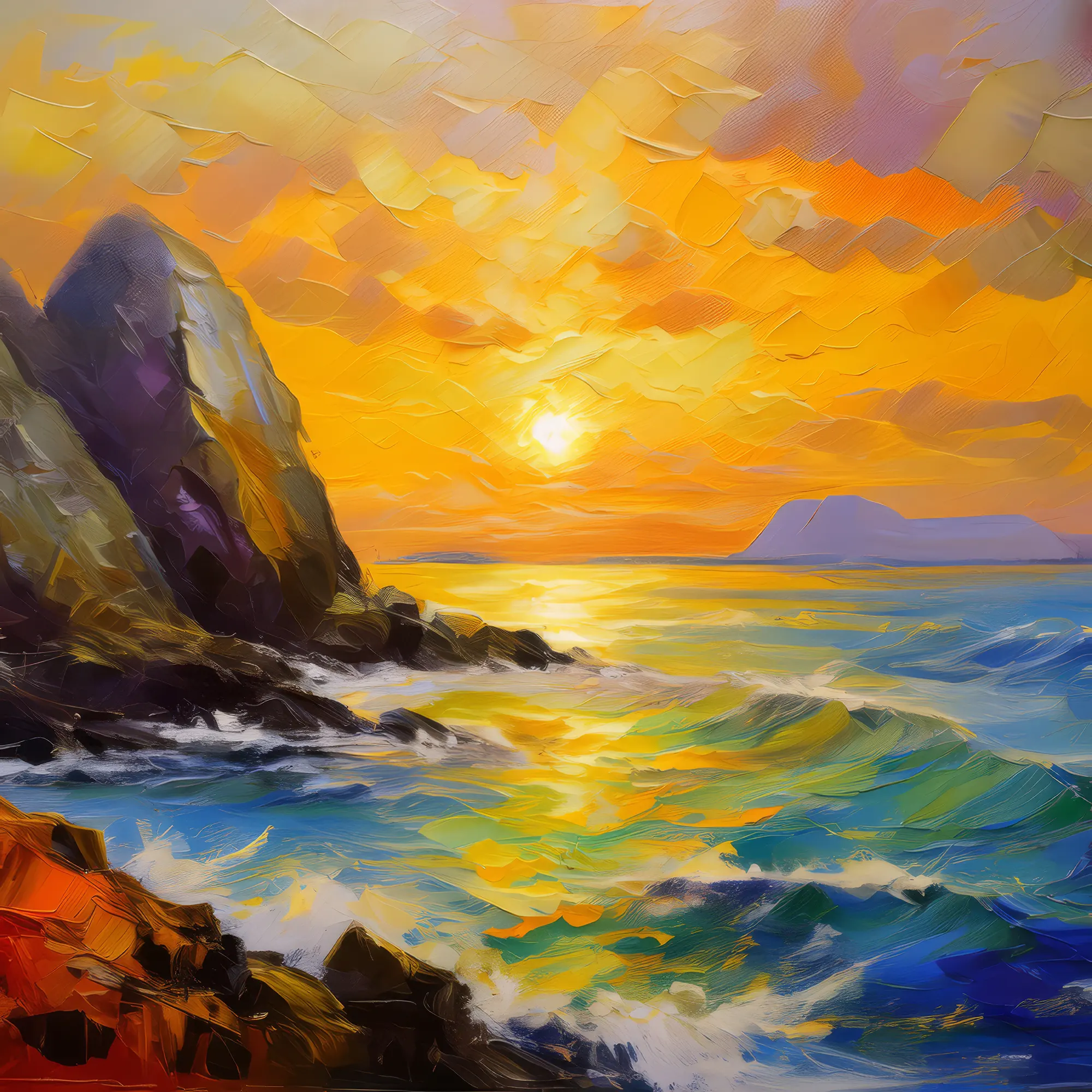 Painting: Polar Ocean Sunset