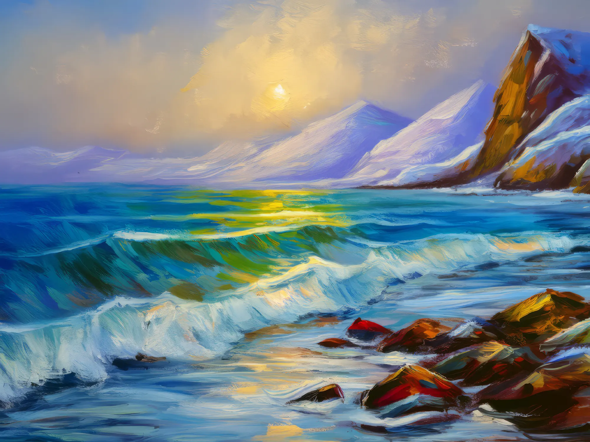 Painting: Polar Ocean Waves