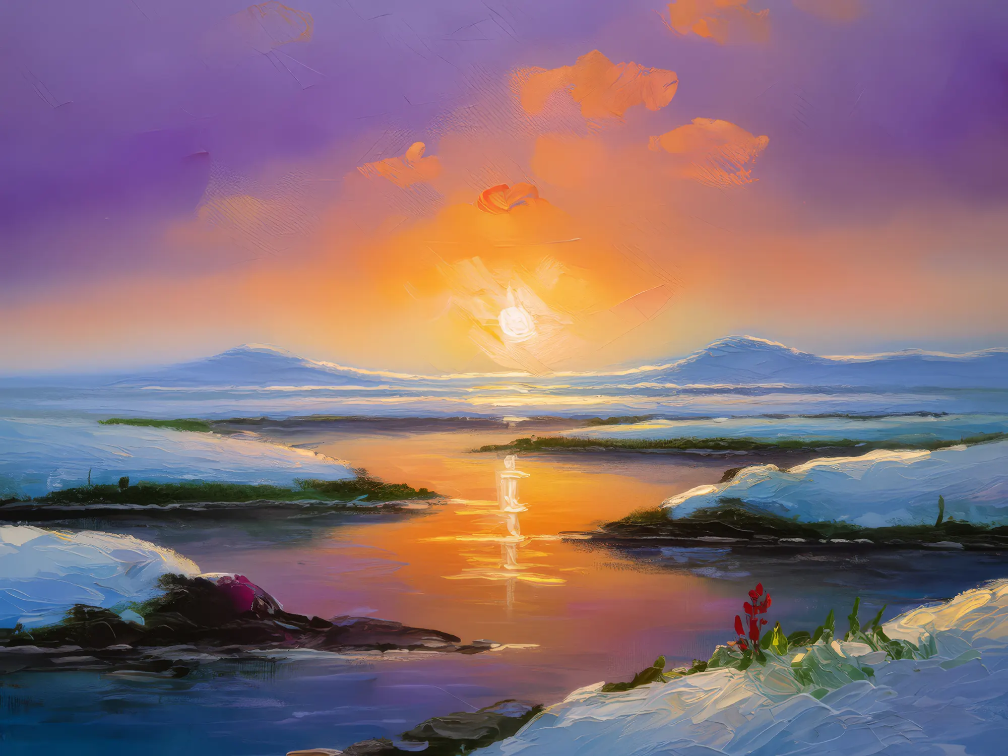 Painting: Polar Tundra at Dawn