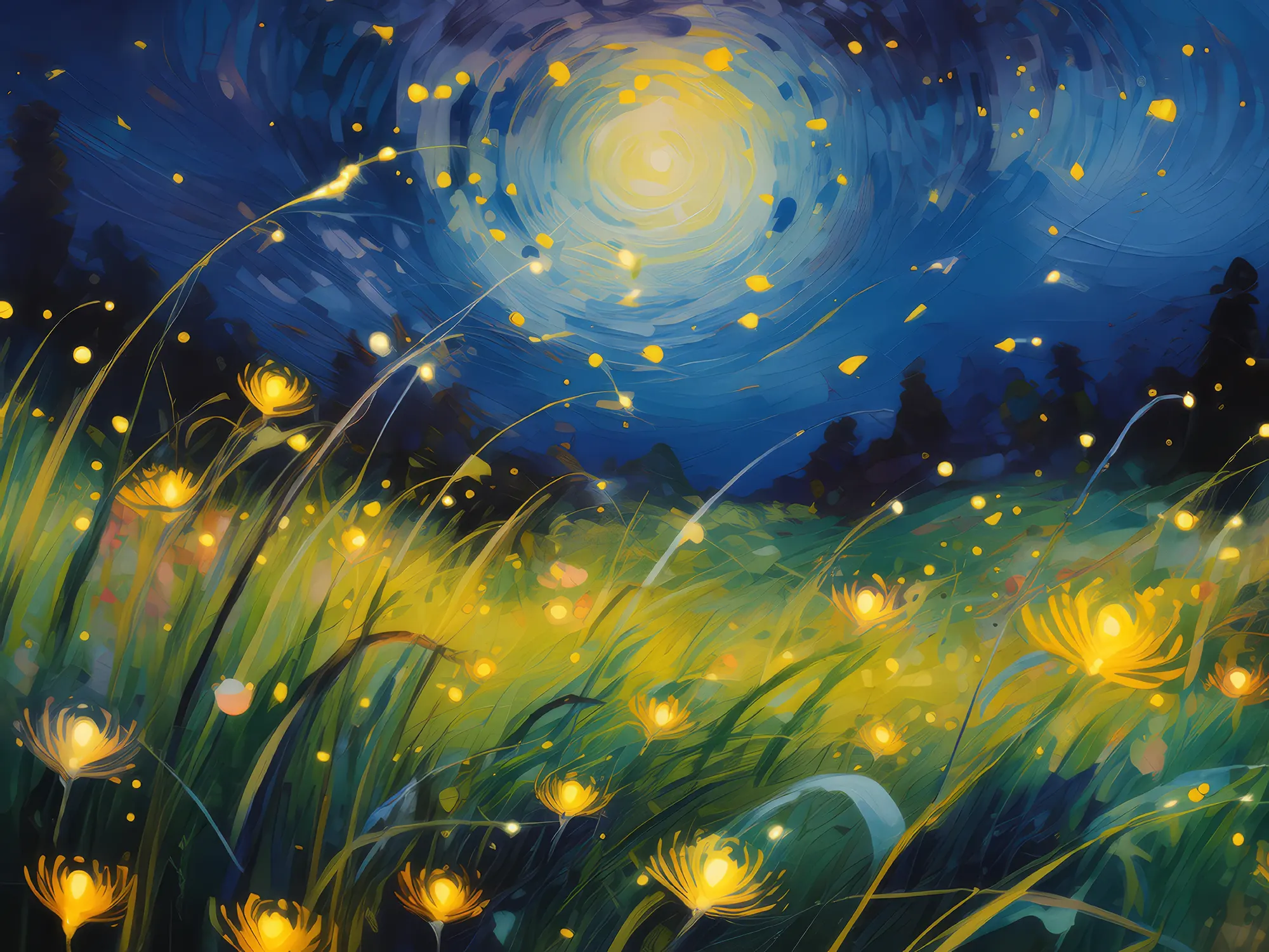 Painting: Prairie Fireflies