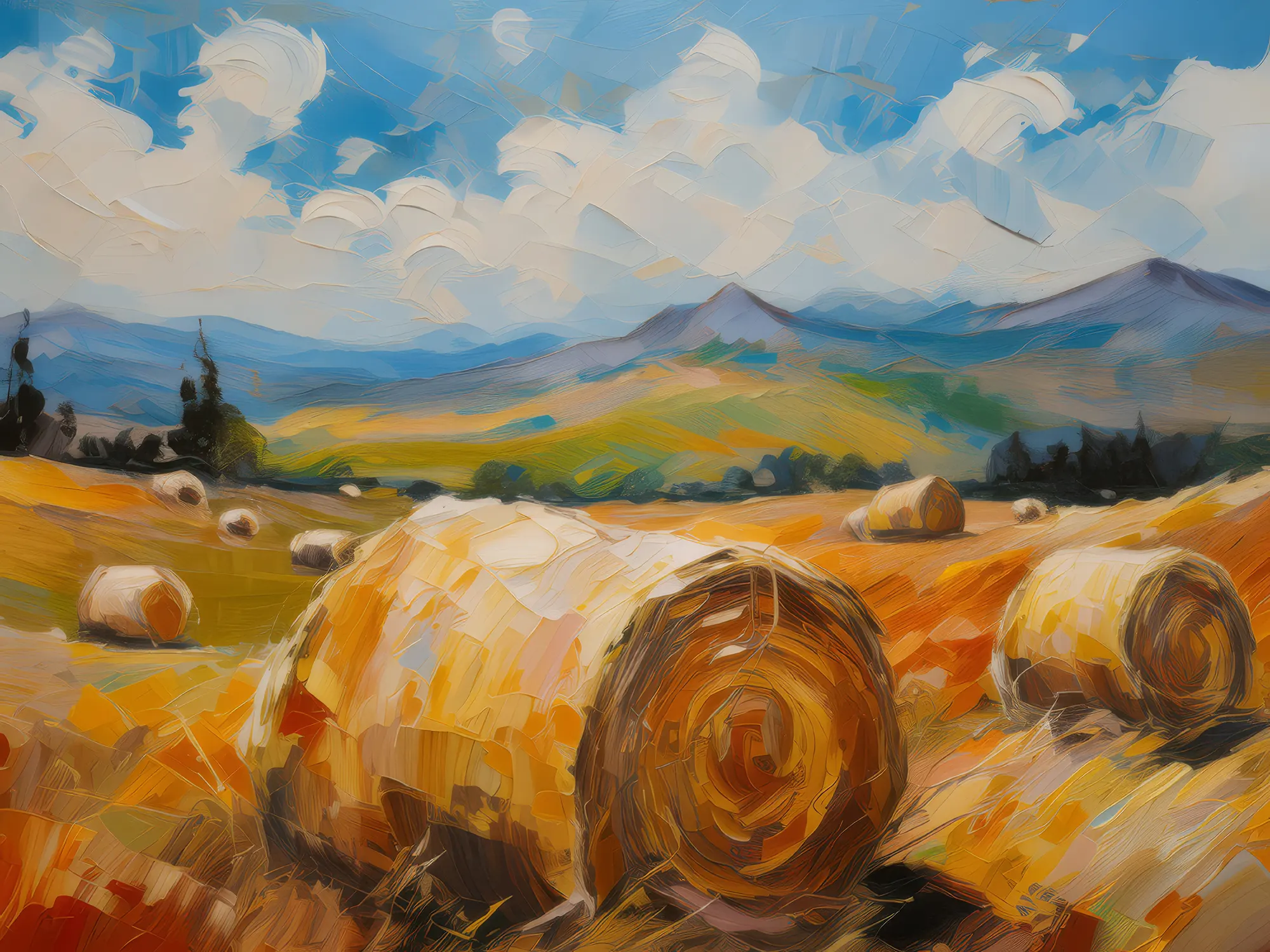 Painting: Prairie Hay Bales