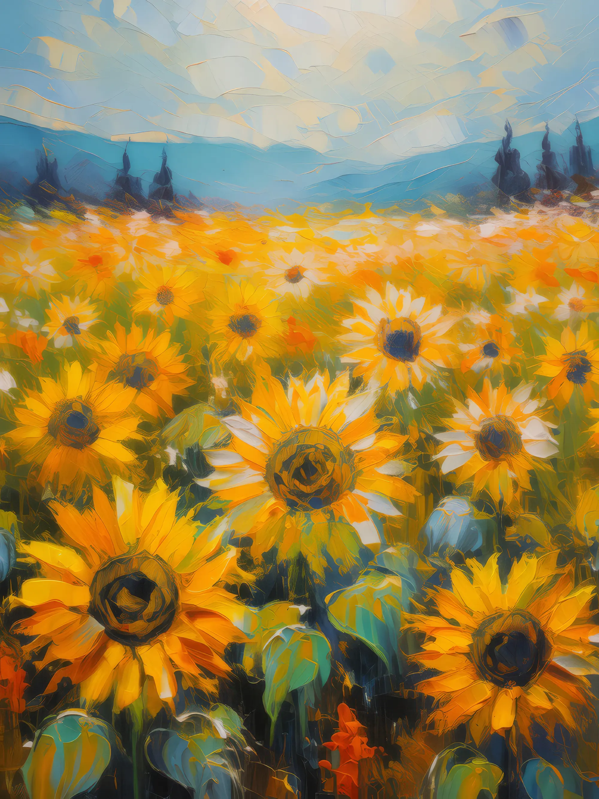 Painting: Prairie Sunflower Field