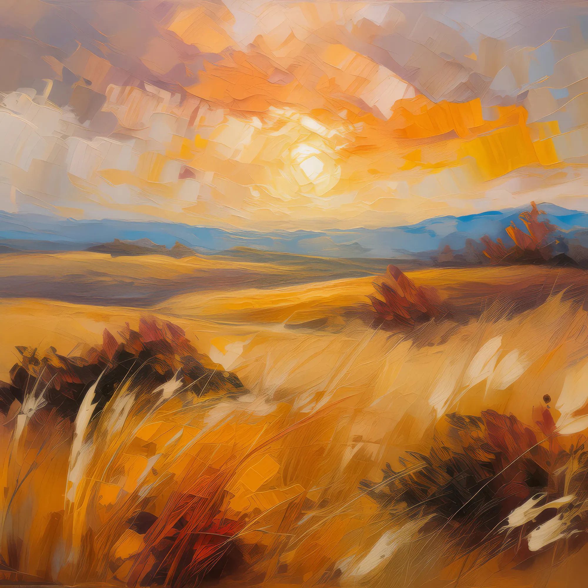 Painting: Prairie Sunset Glow