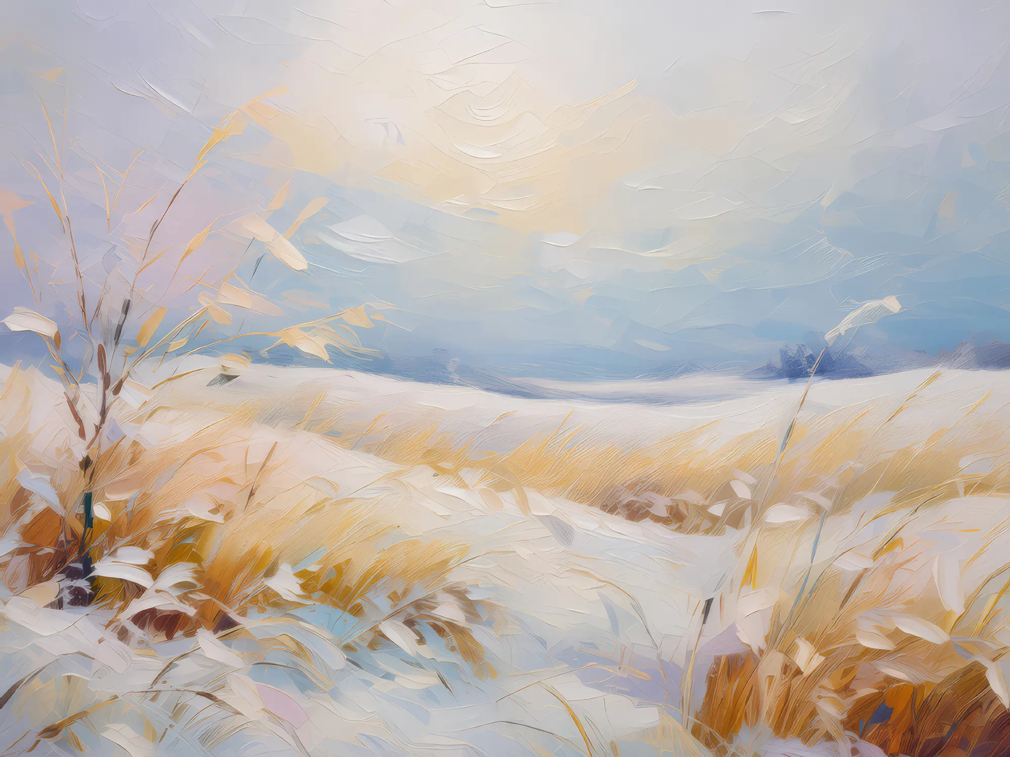 Painting: Prairie Winter Scene