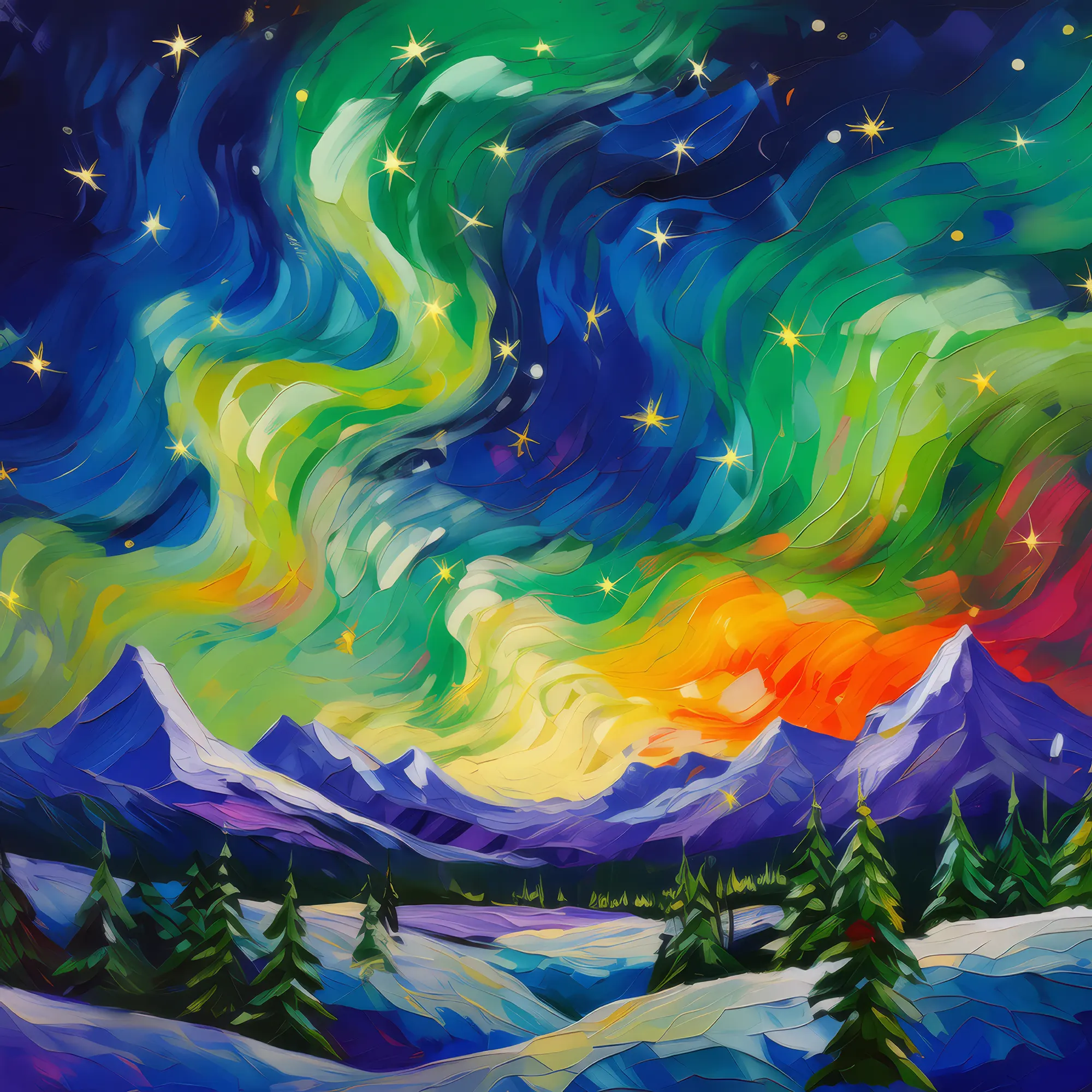 Painting: Pulsating Plateau Aurora Australis