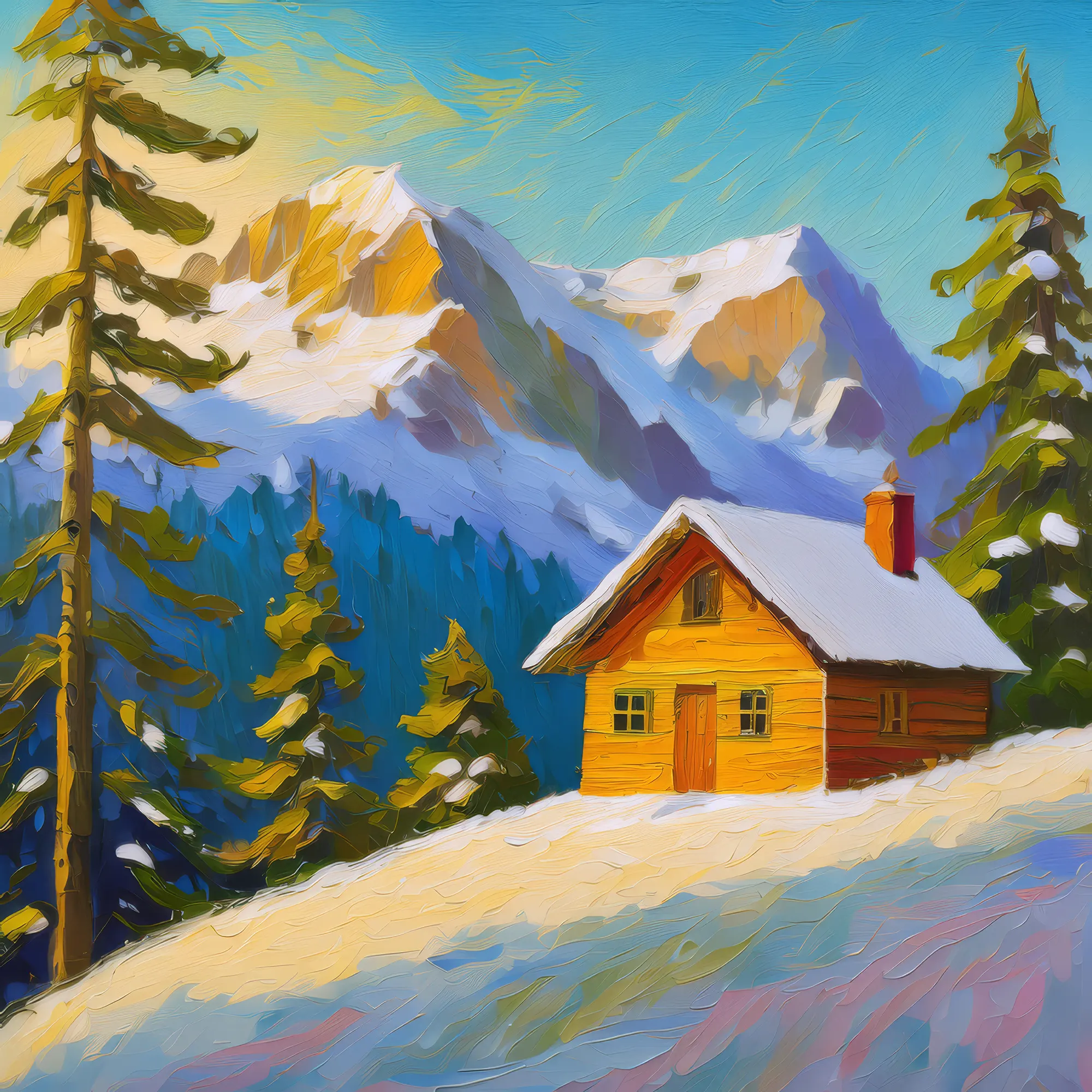 Painting: Quiet Alpine Retreat