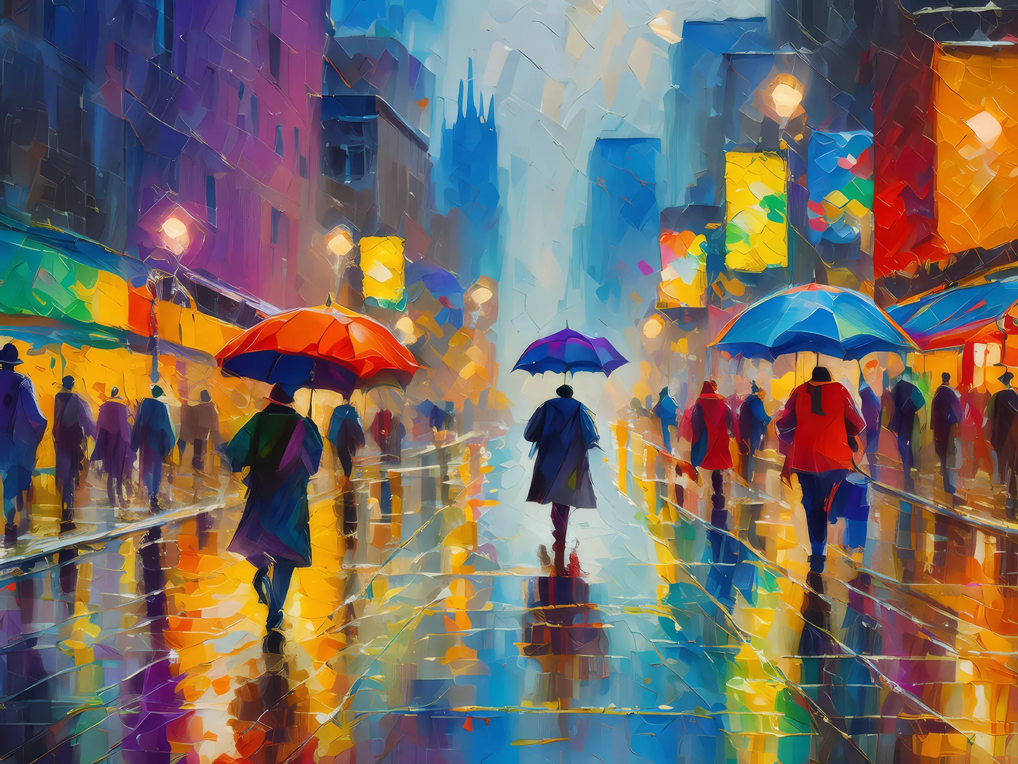 Painting: Rain-Soaked Metropolitan Streets