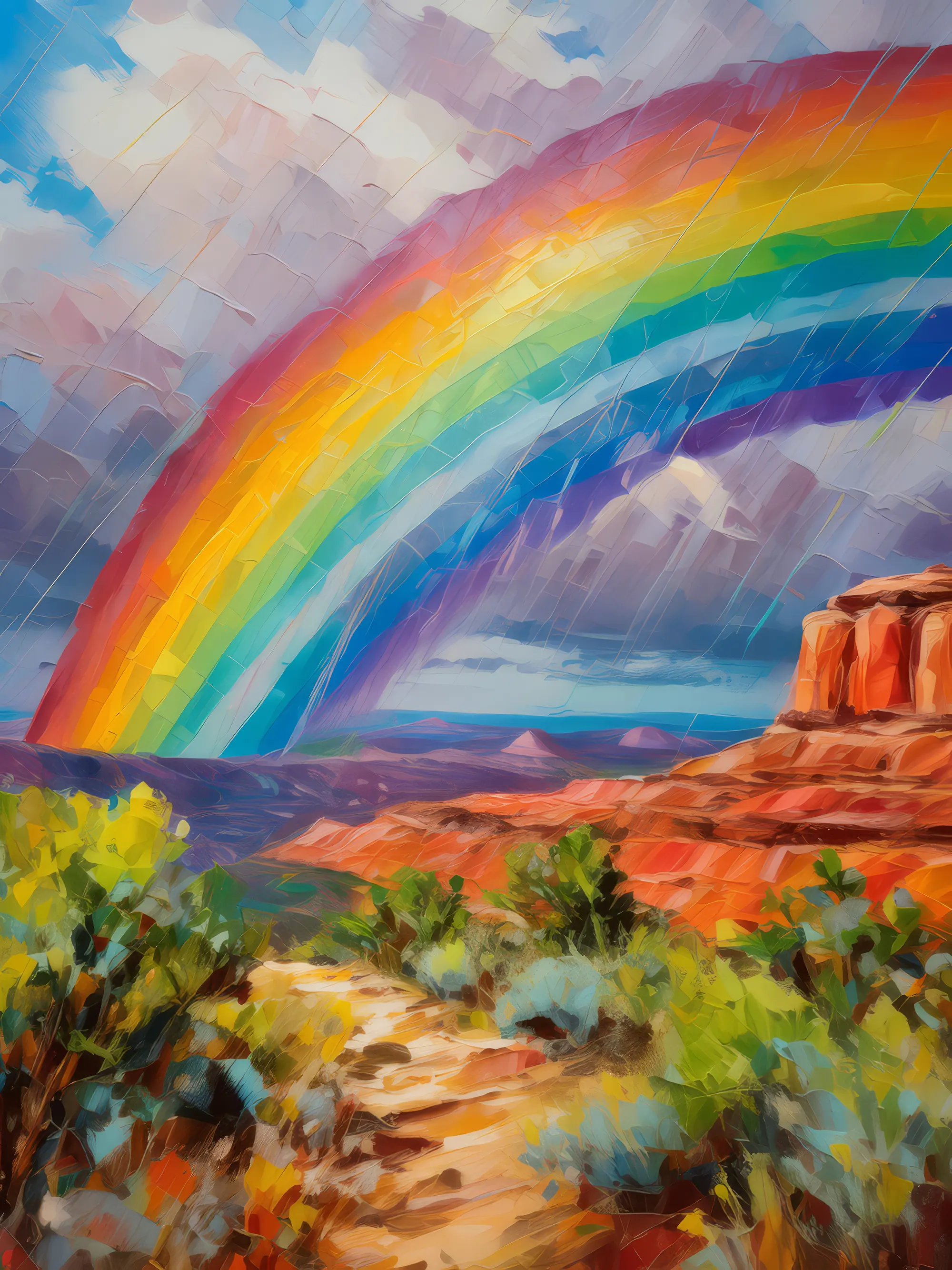 Painting: Rainbow Over Mesa