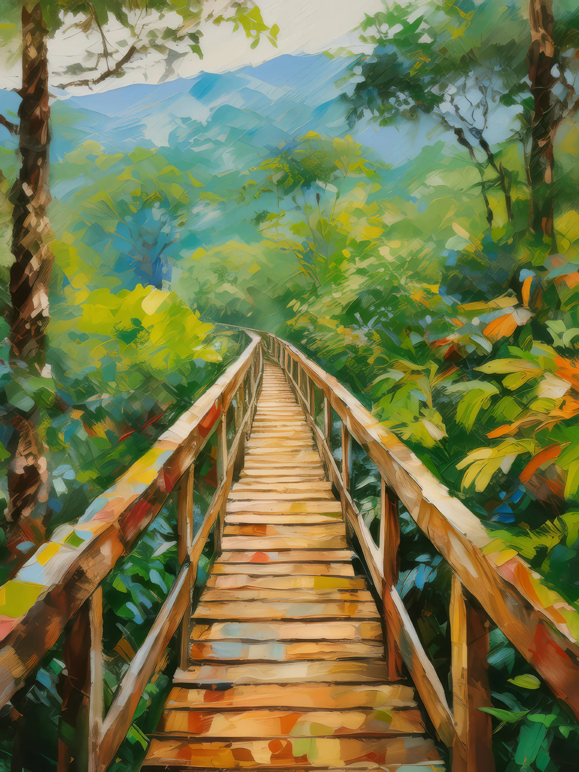 Painting: Rainforest Canopy Walkway