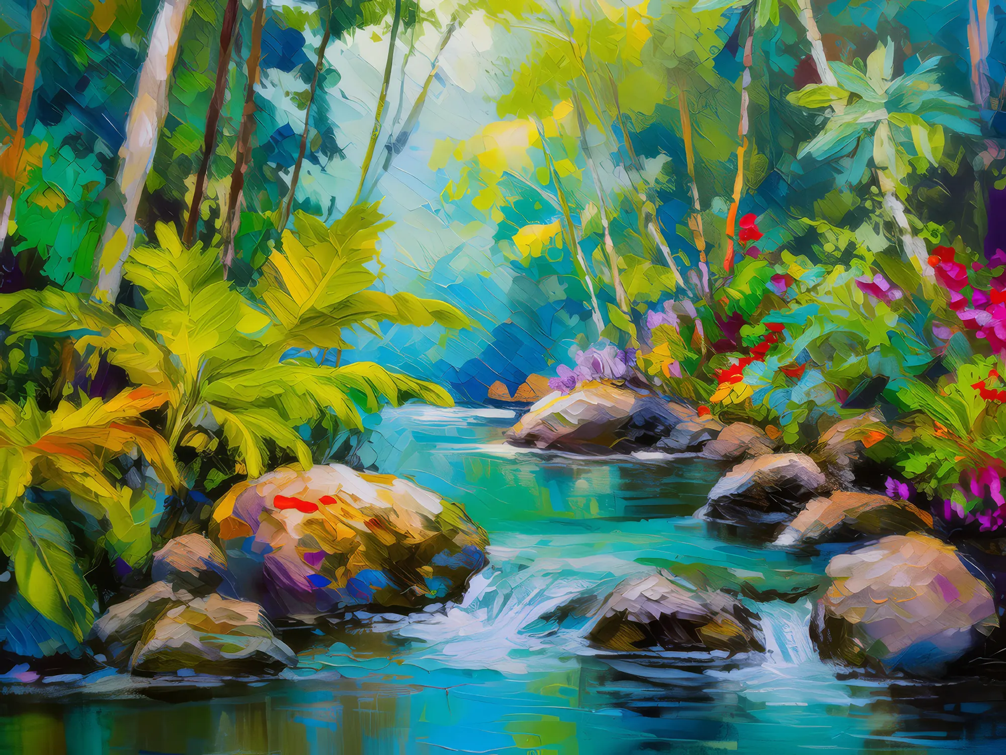 Painting: Rainforest Creek Flow
