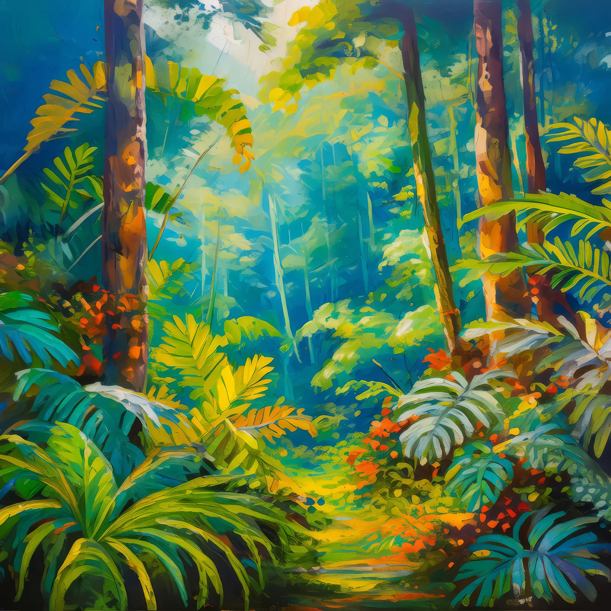 Painting: Rainforest Fern Understory