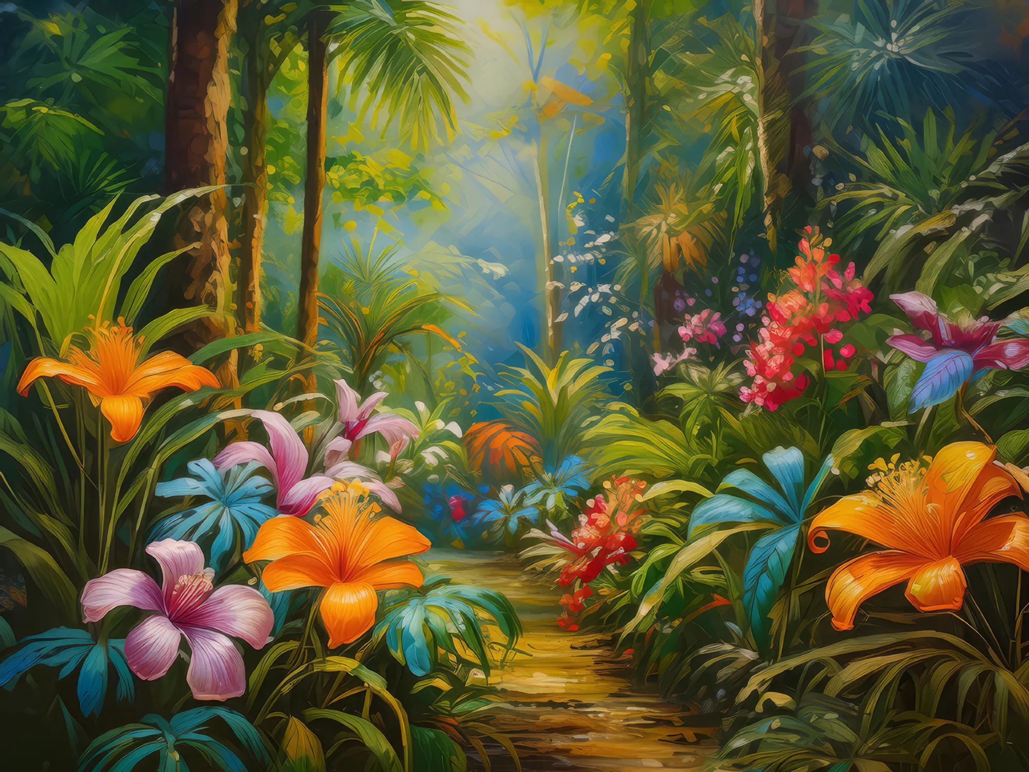 Painting: Rainforest Flower Garden