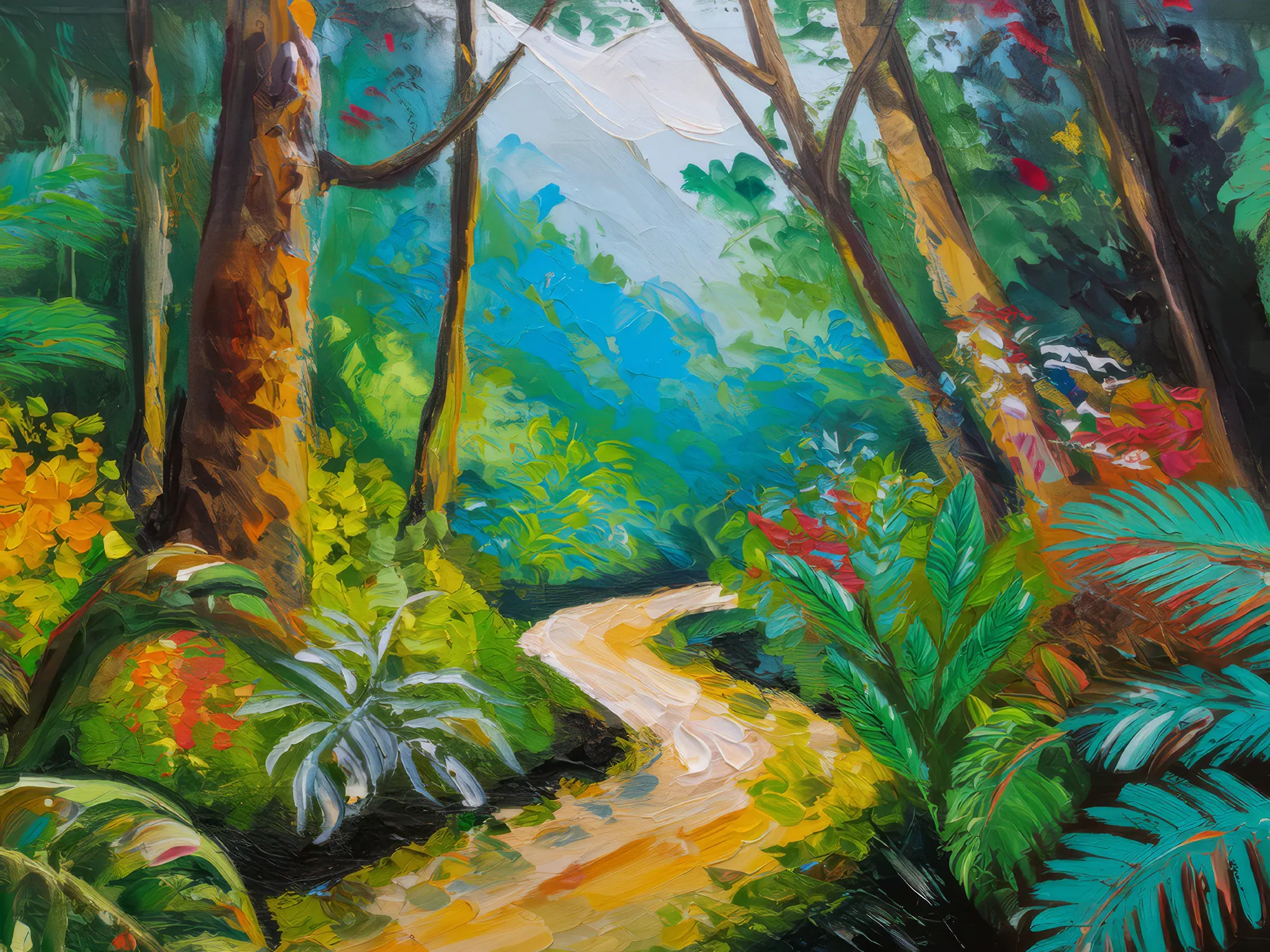 Painting: Rainforest Hiking Path