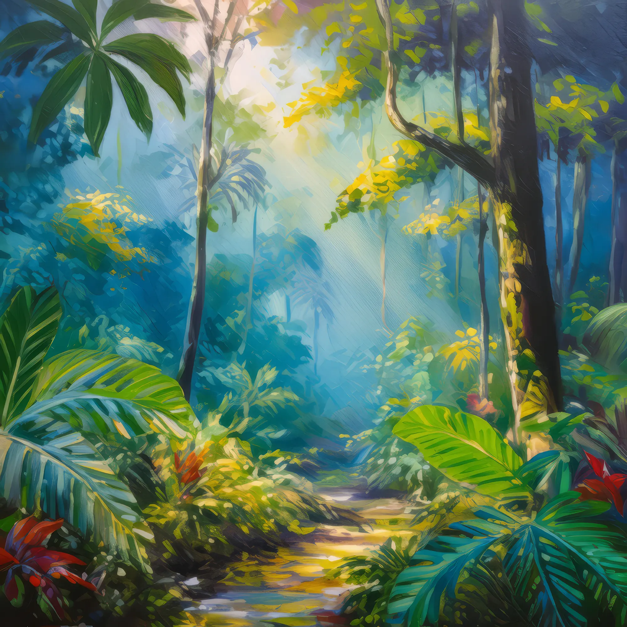 Painting: Rainforest Misty Morning