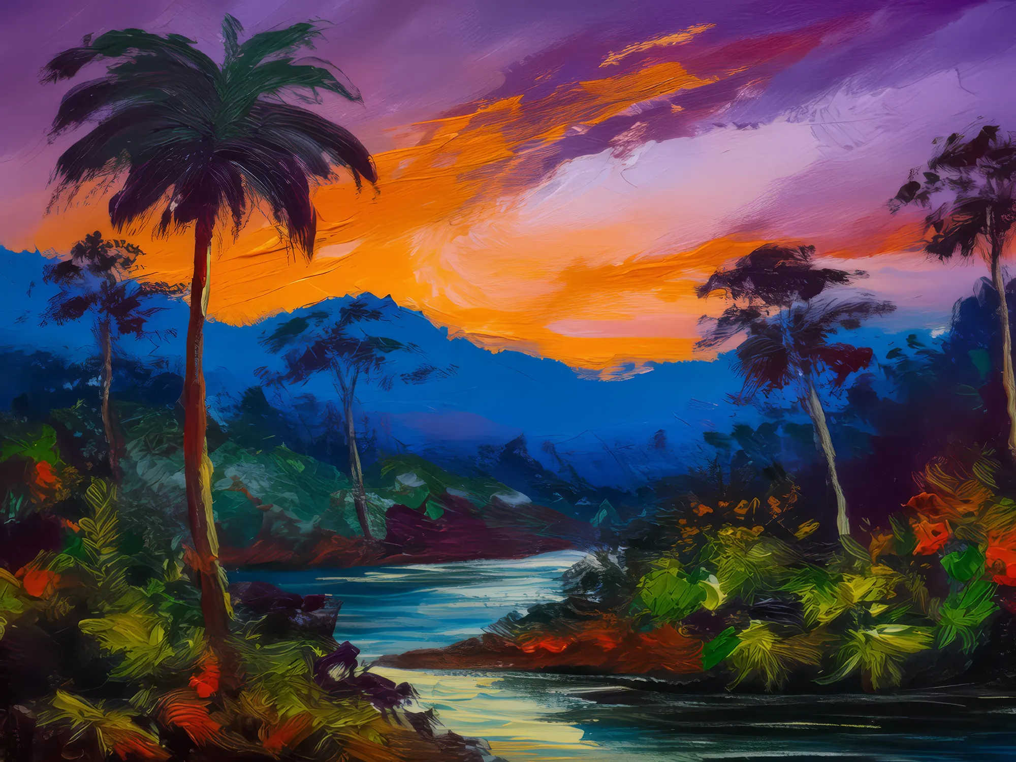 Painting: Rainforest Nightfall