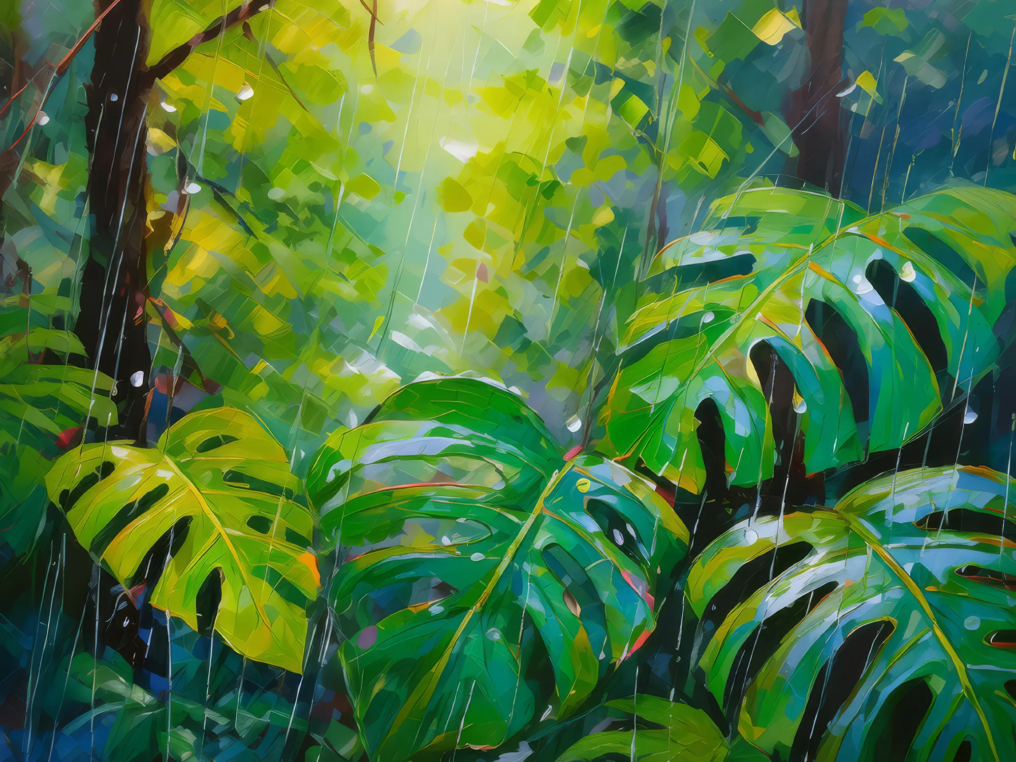 Painting: Rainforest Rain Drops