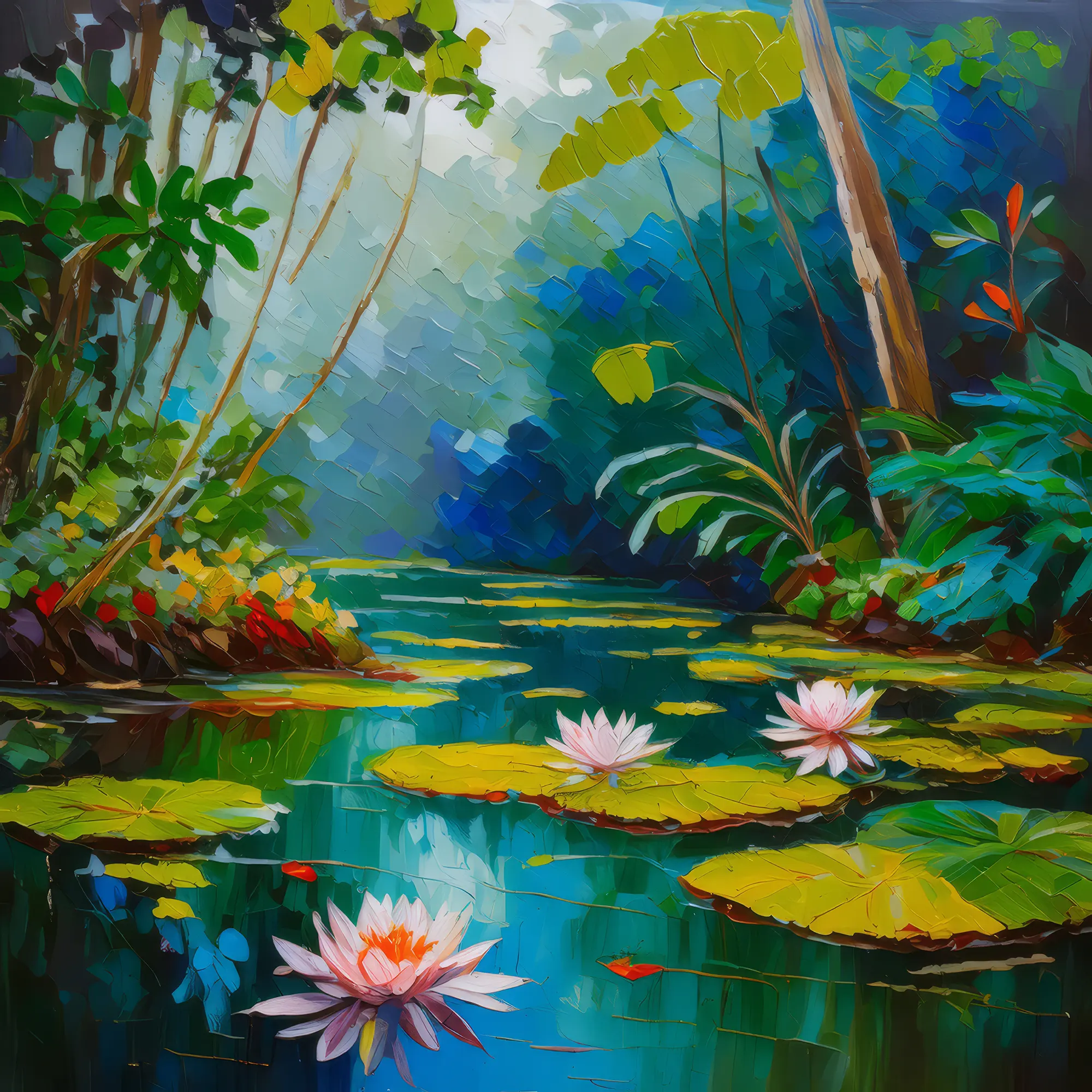 Painting: Rainforest Water Lily