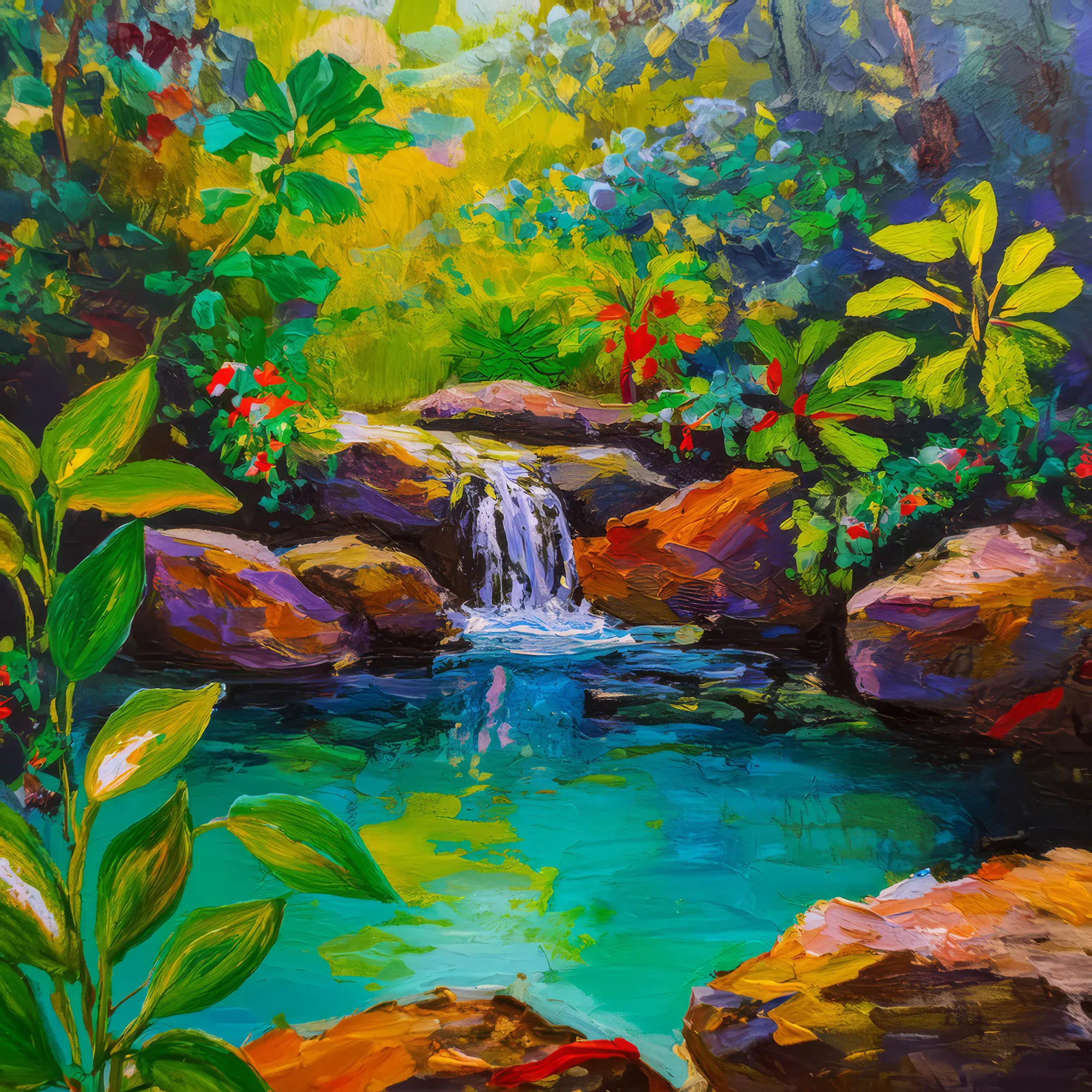 Painting: Rainforest Water Pool