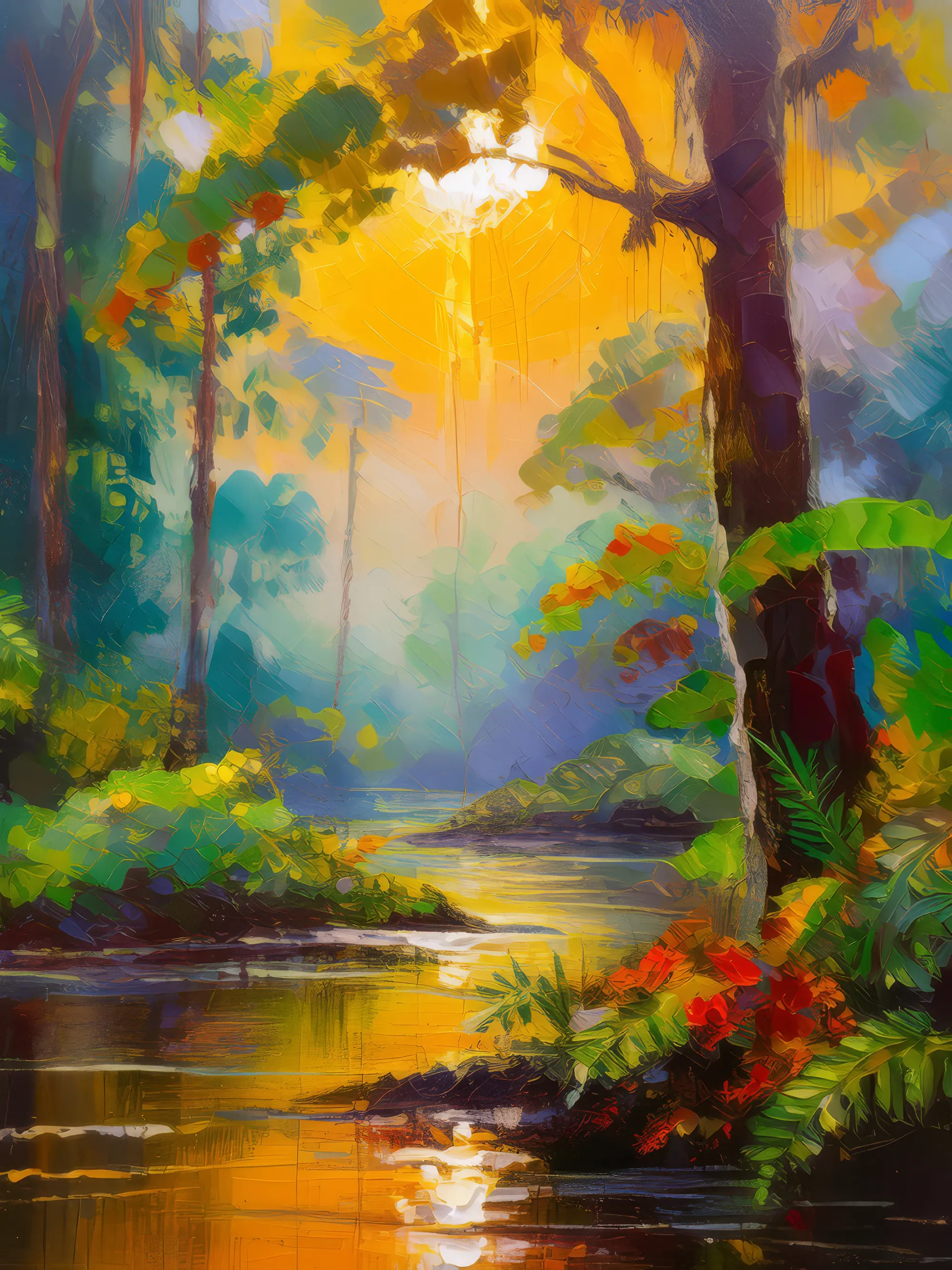 Painting: Rainforest at Dawn