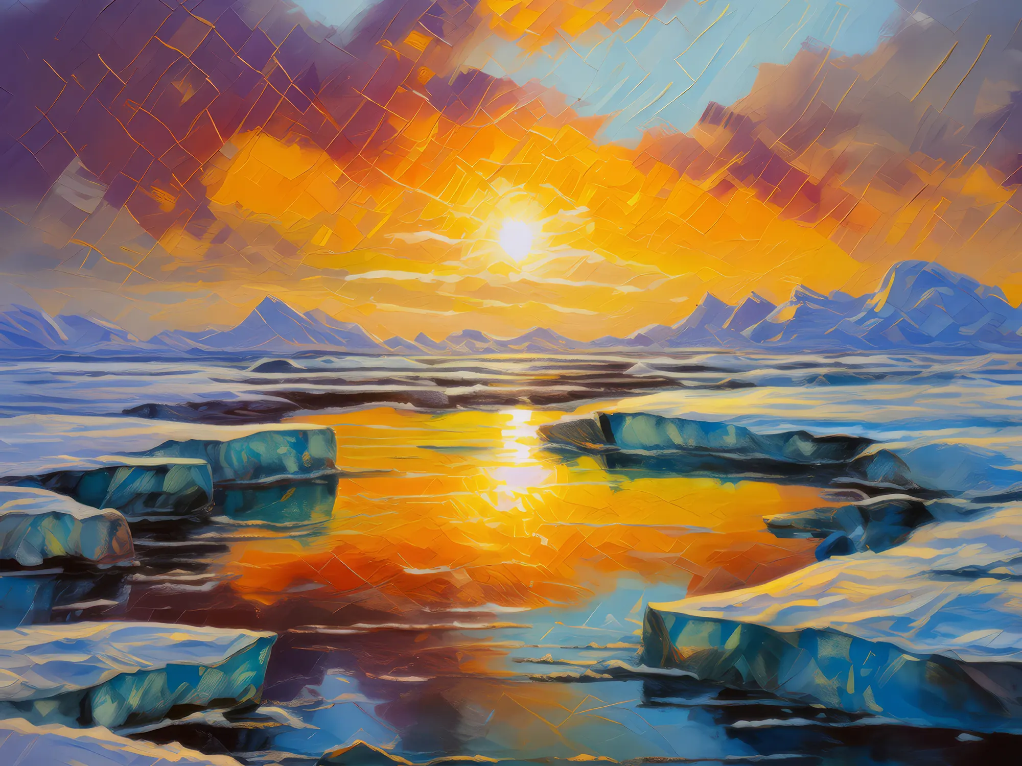 Painting: Reflections in Arctic Ice
