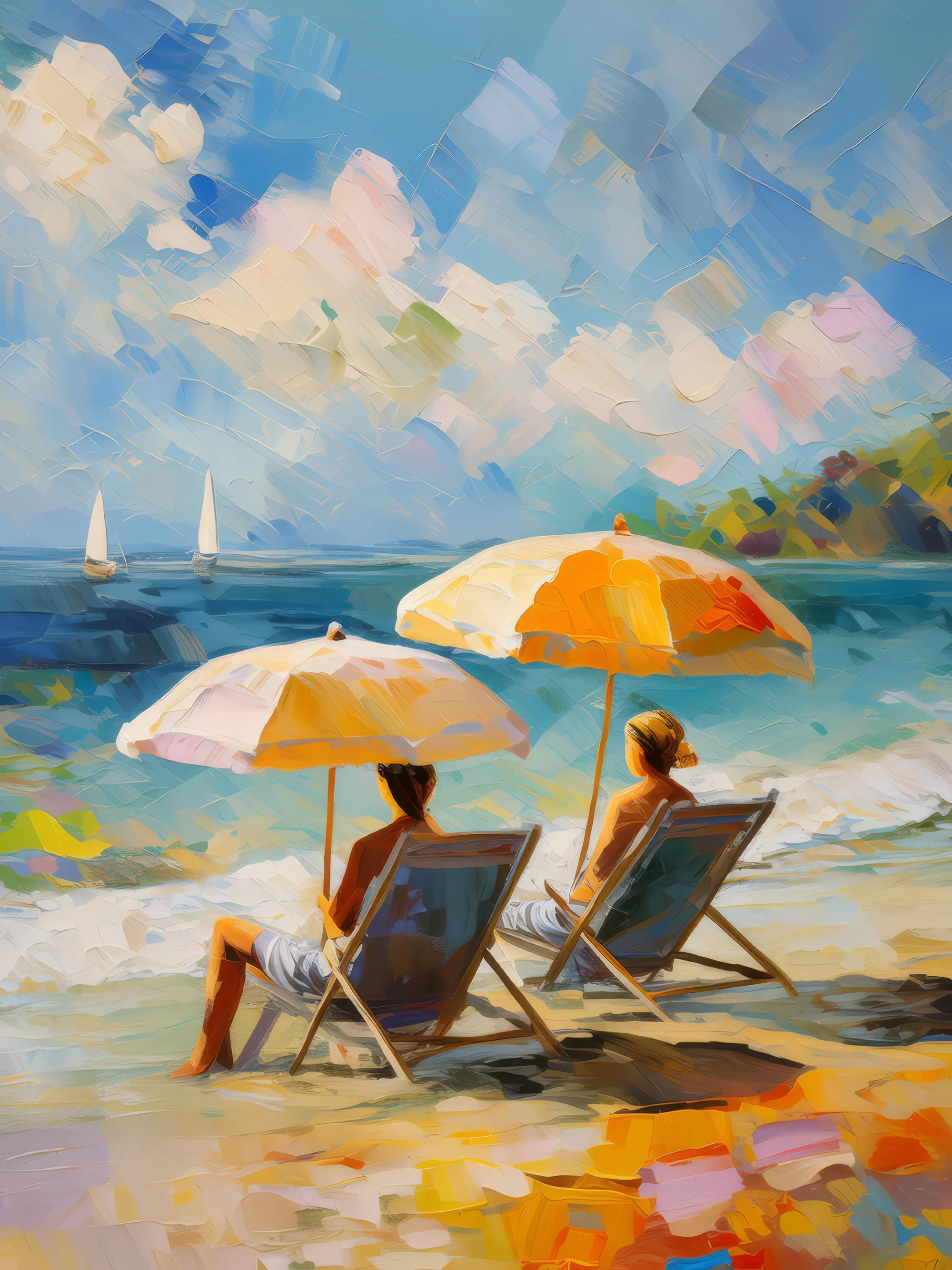 Painting: Relaxing Beach Lounge