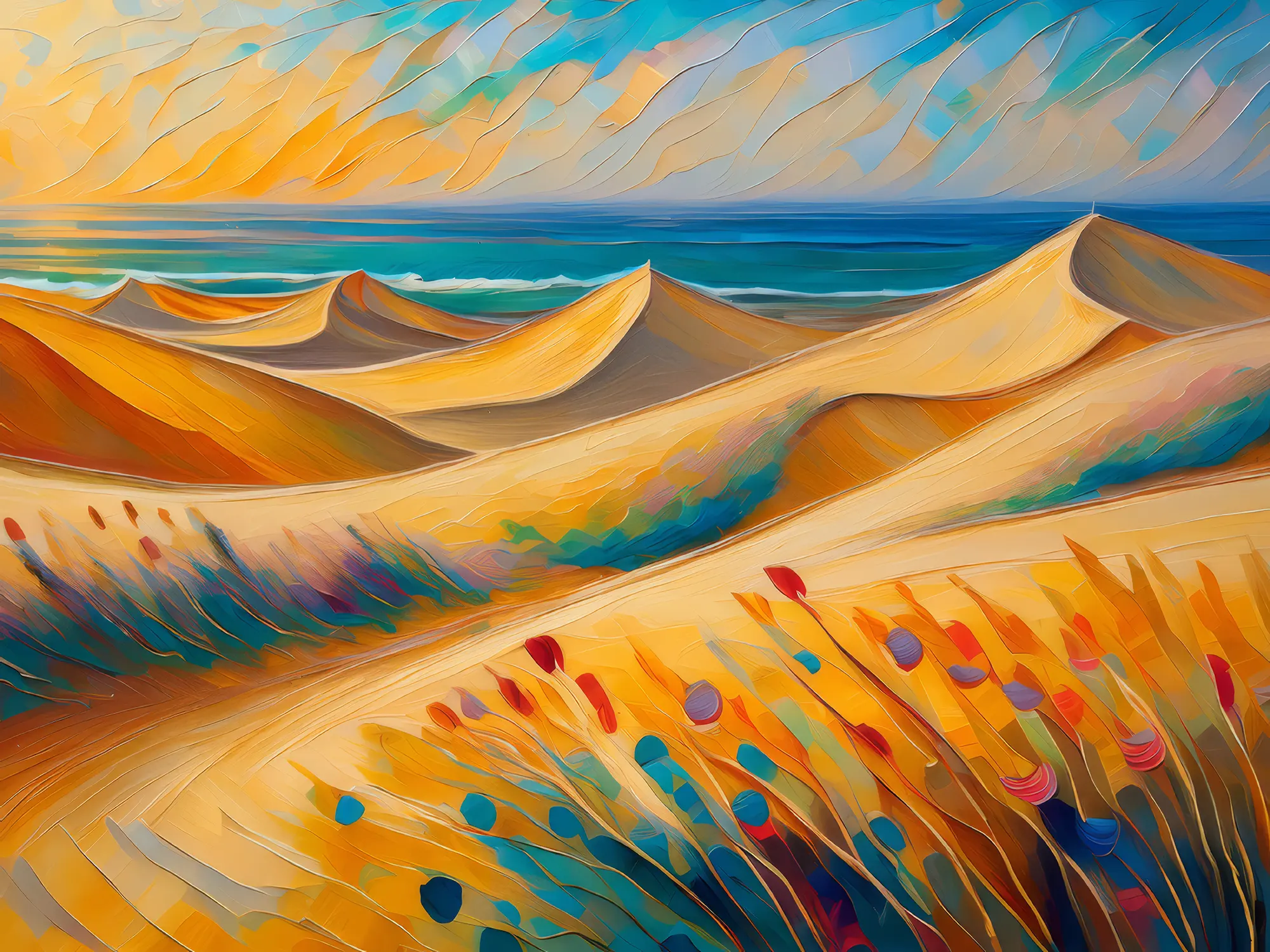 Painting: Rippling Sand Patterns