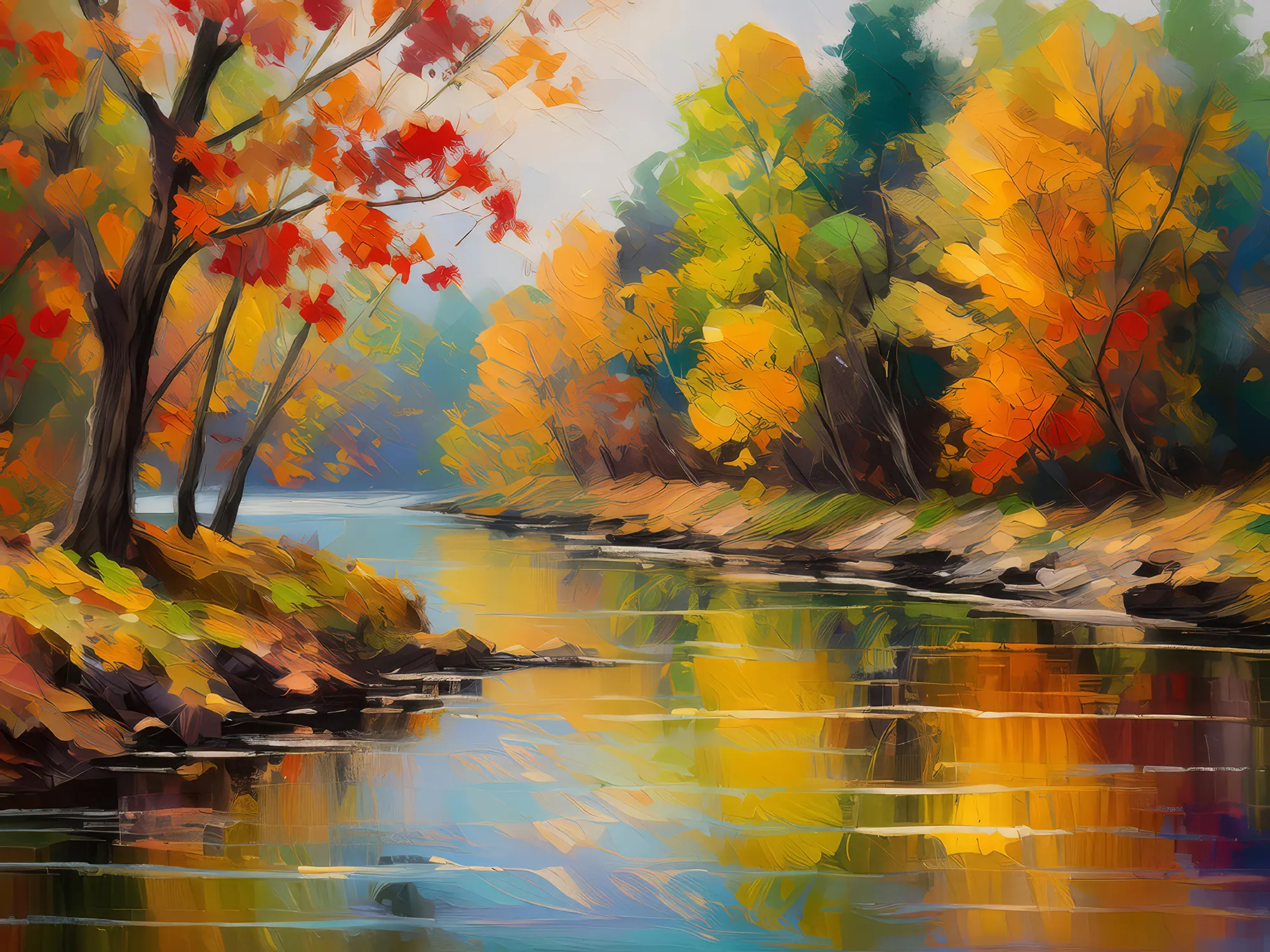 Painting: River Bend in Autumn