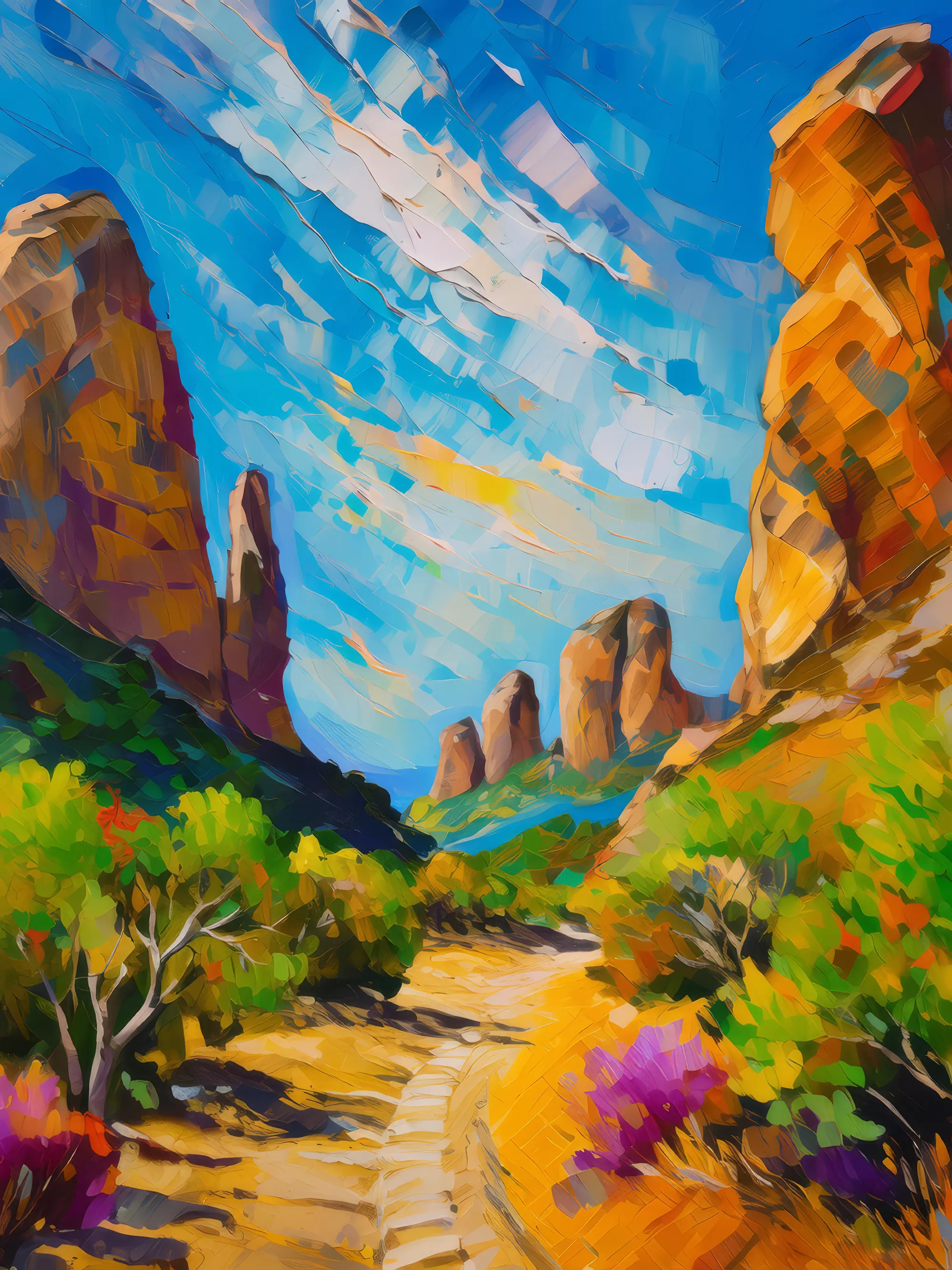 Painting: Rock Formations Nature Walk
