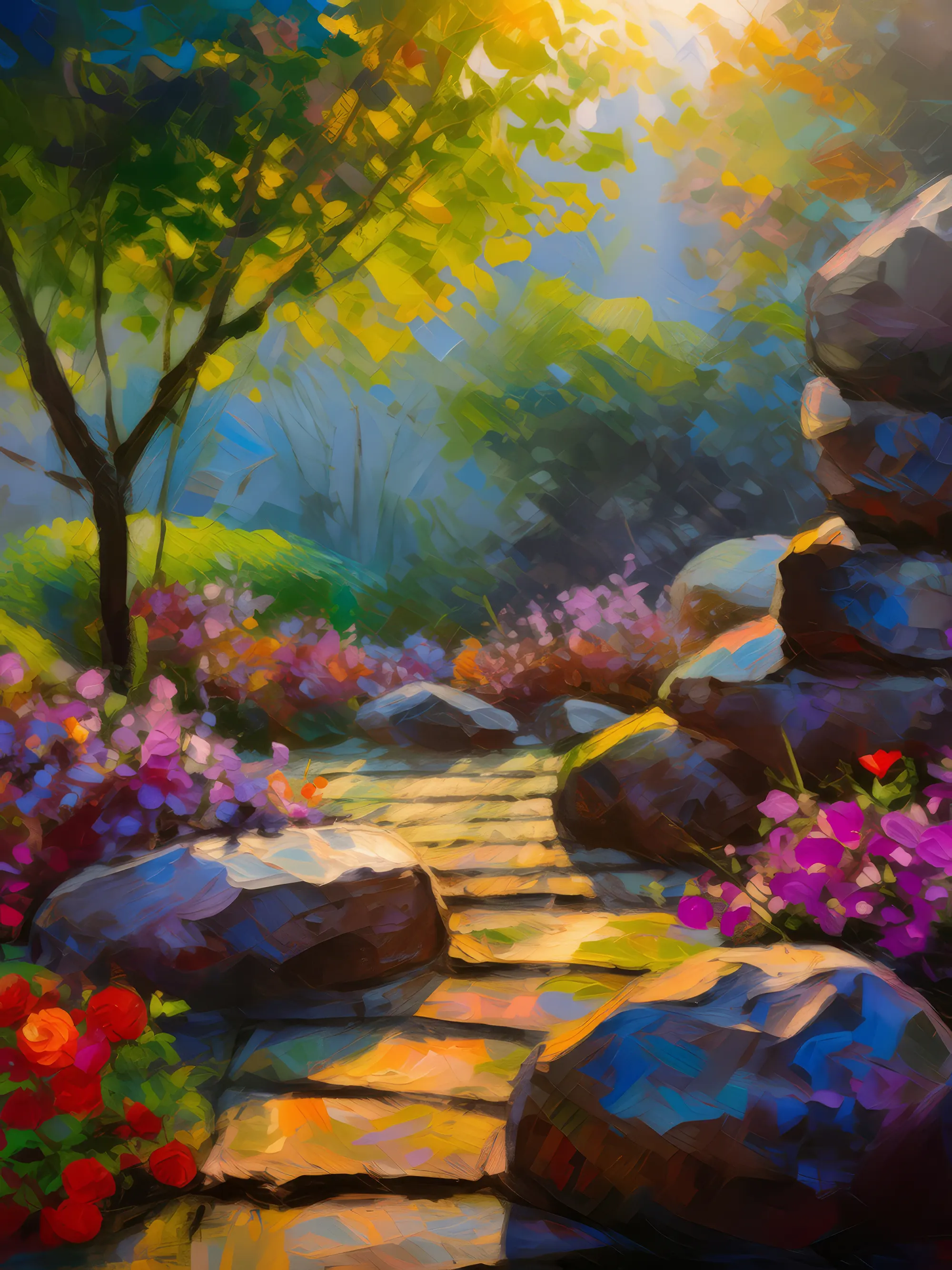 Painting: Rock Garden Morning Light