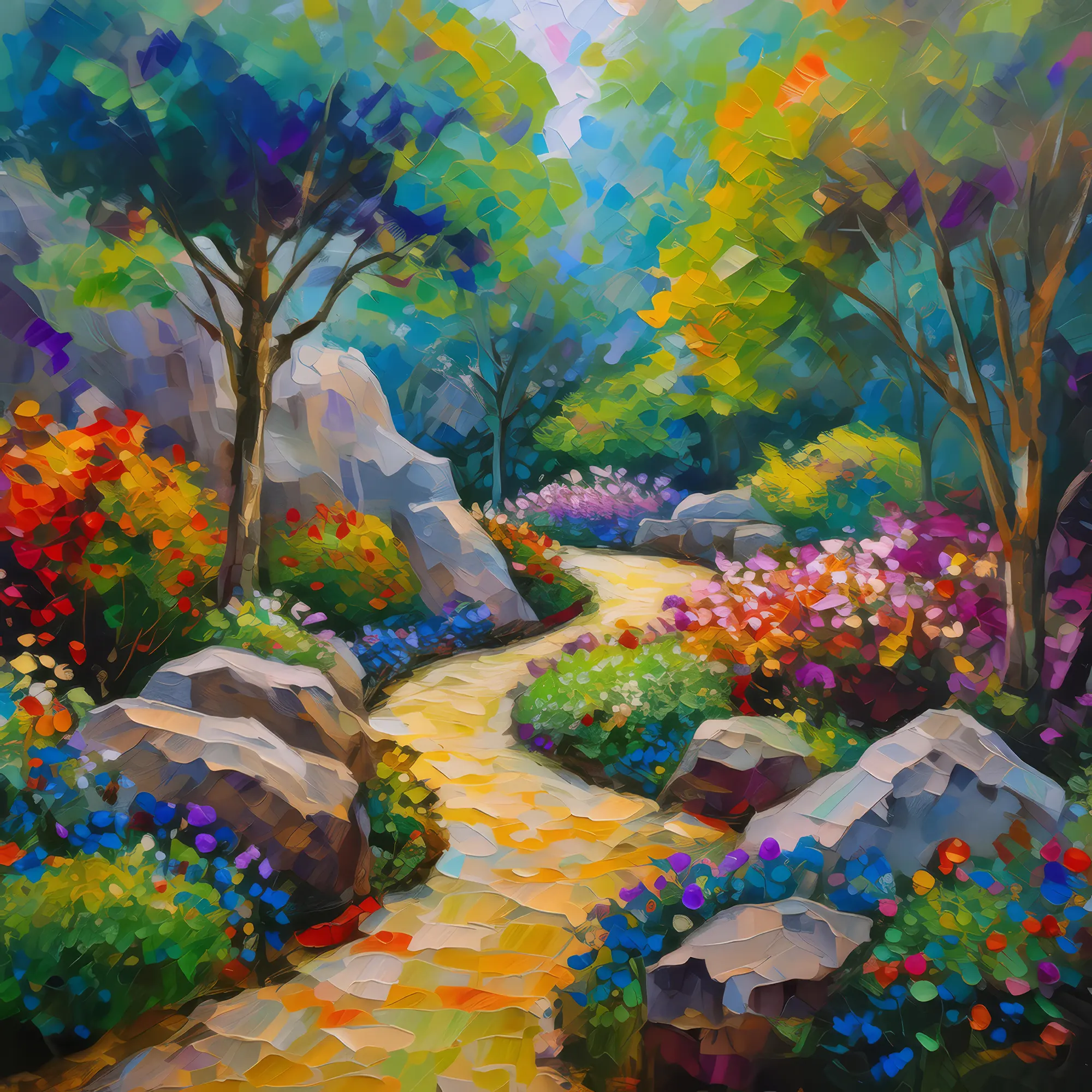 Painting: Rock Garden Zen Path