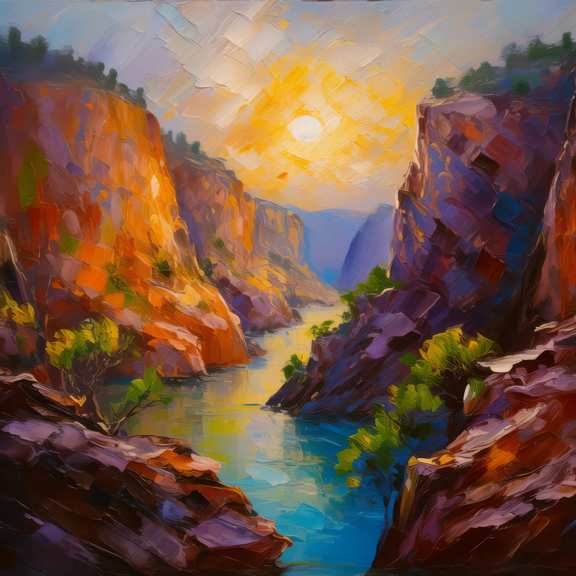 Painting: Rocky Canyon Sunrise