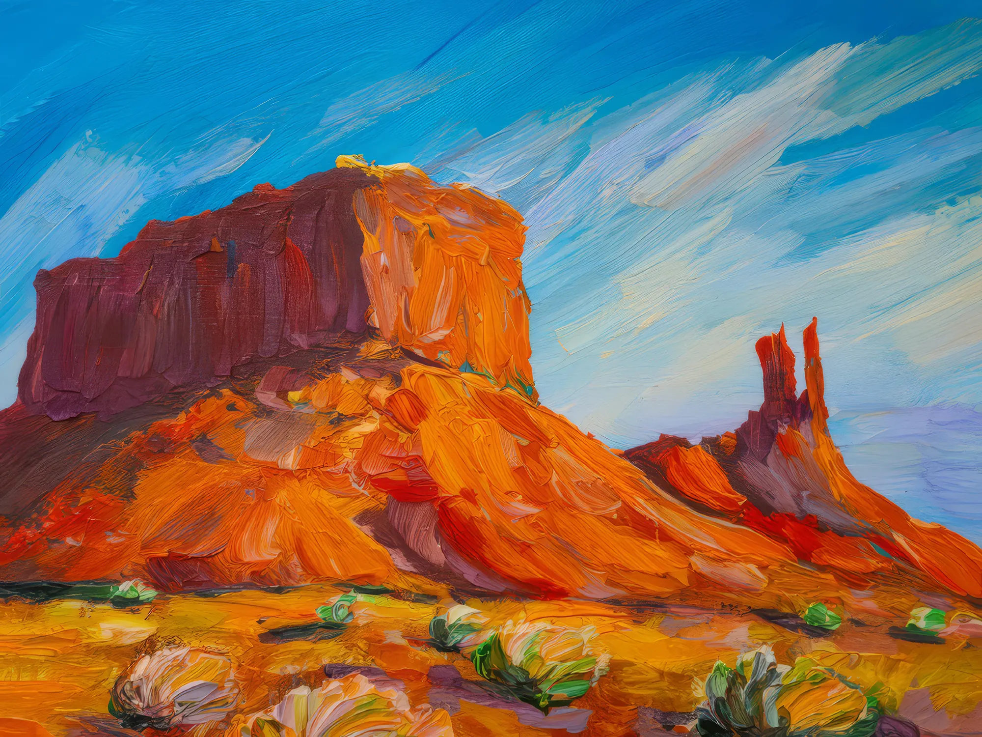 Painting: Rocky Desert Bluff