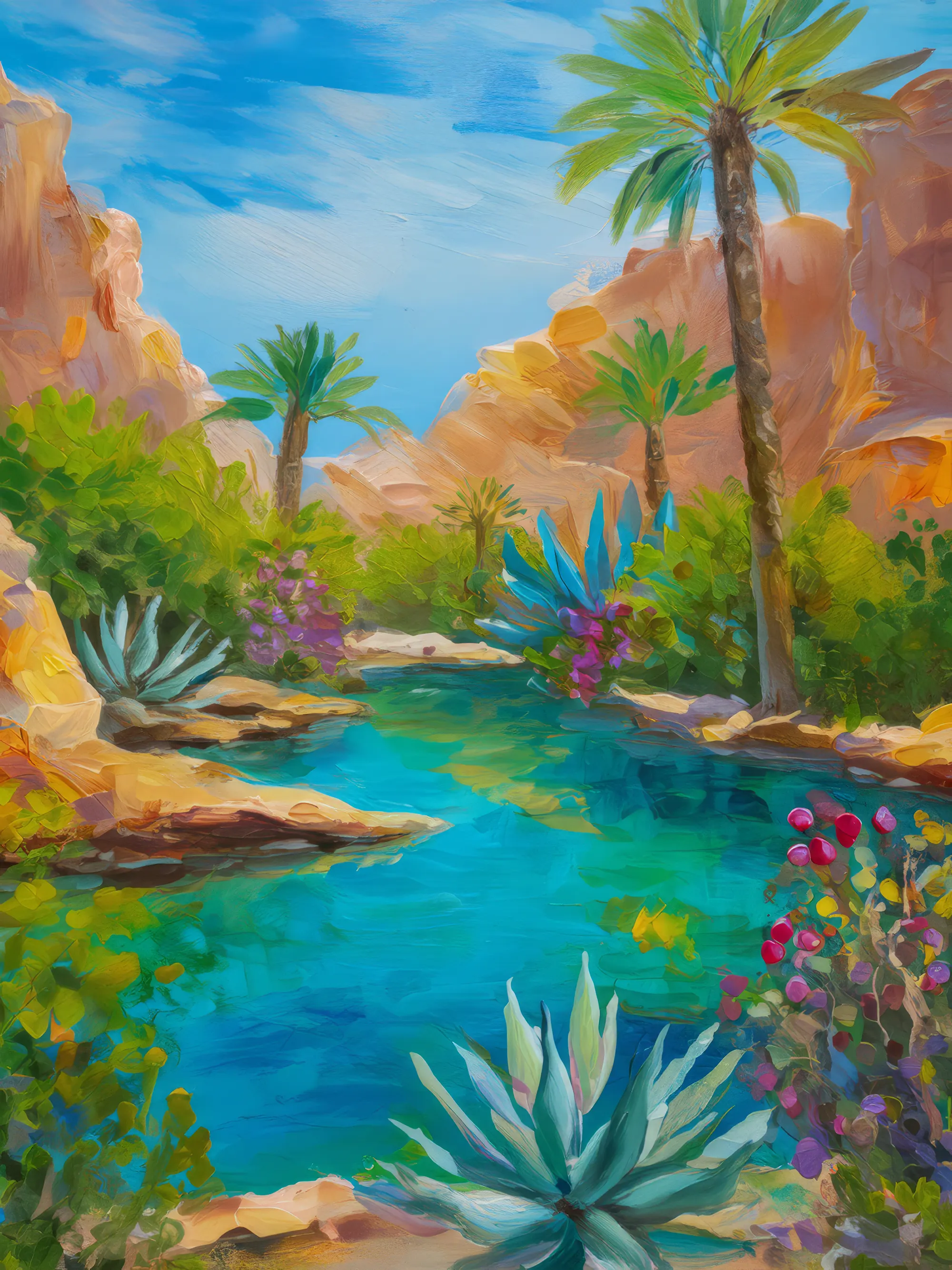 Painting: Rocky Desert Oasis