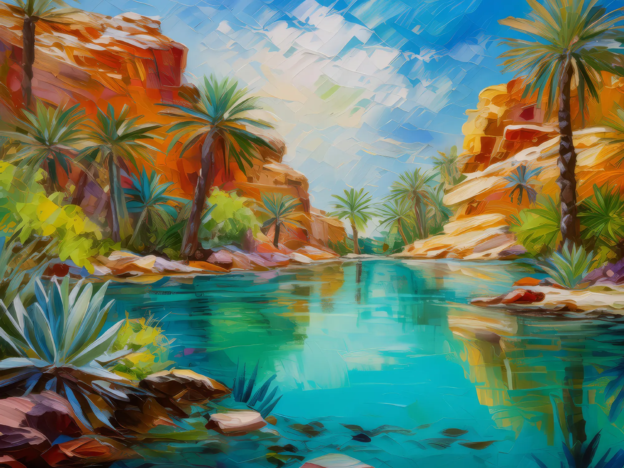 Painting: Rocky Oasis Refuge