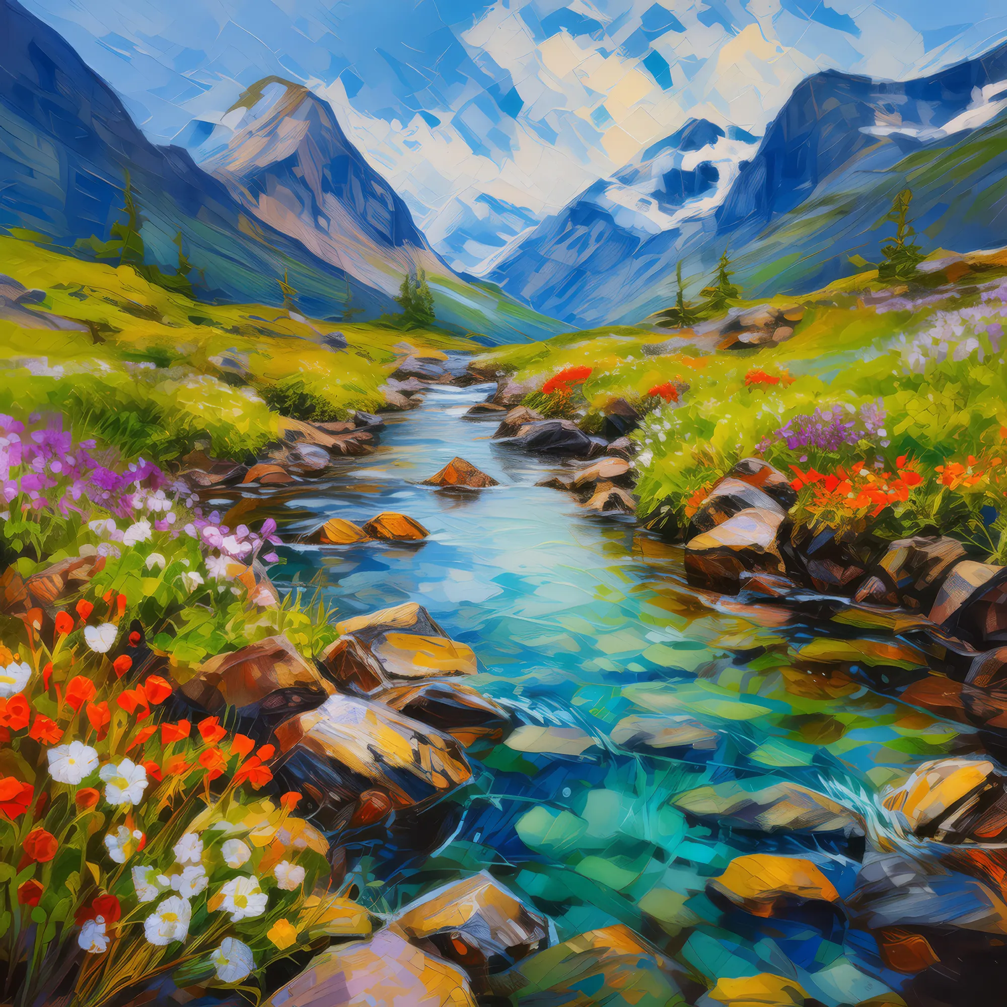 Painting: Rocky Stream