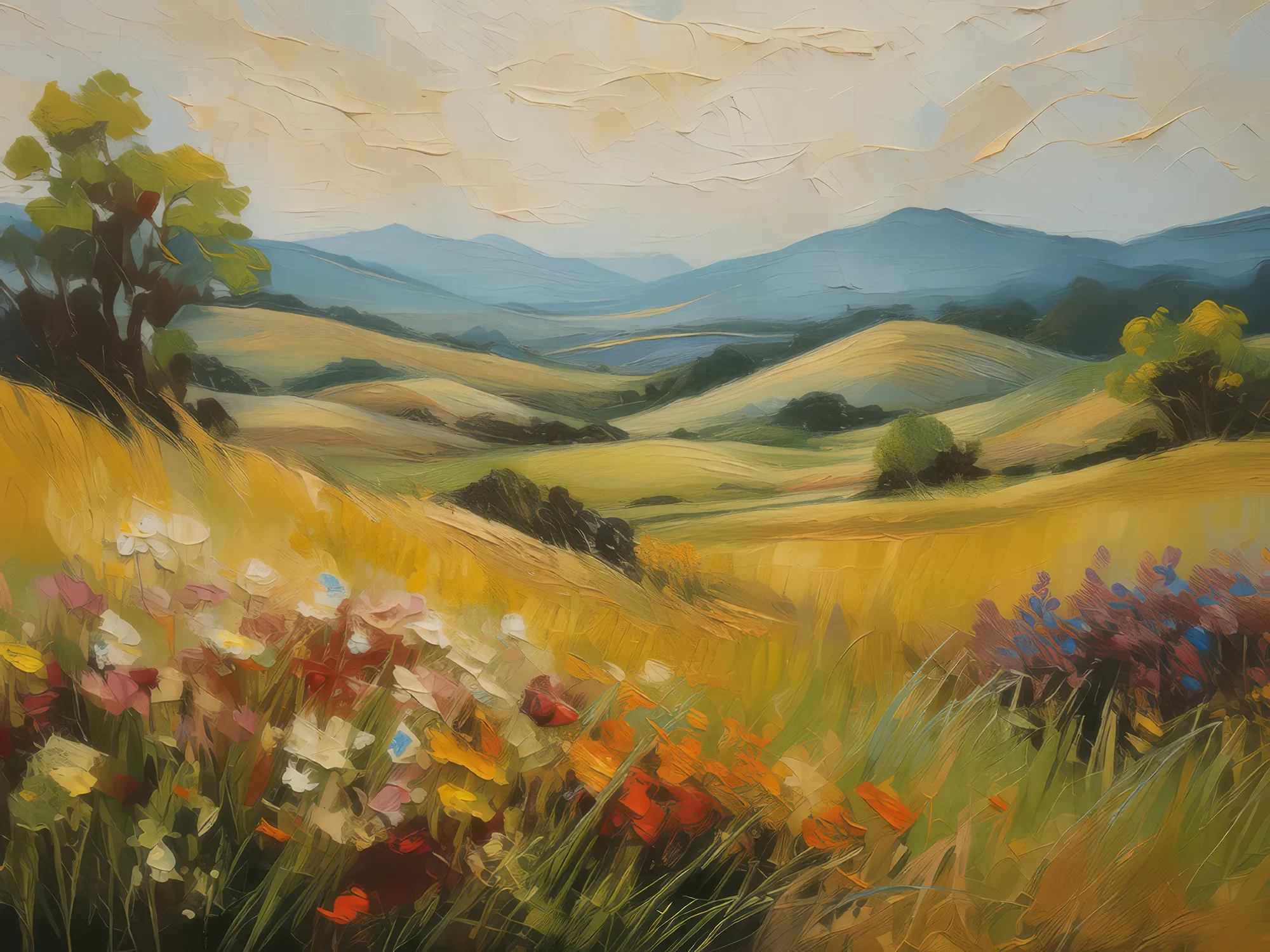 Painting: Rolling Grassland Hills