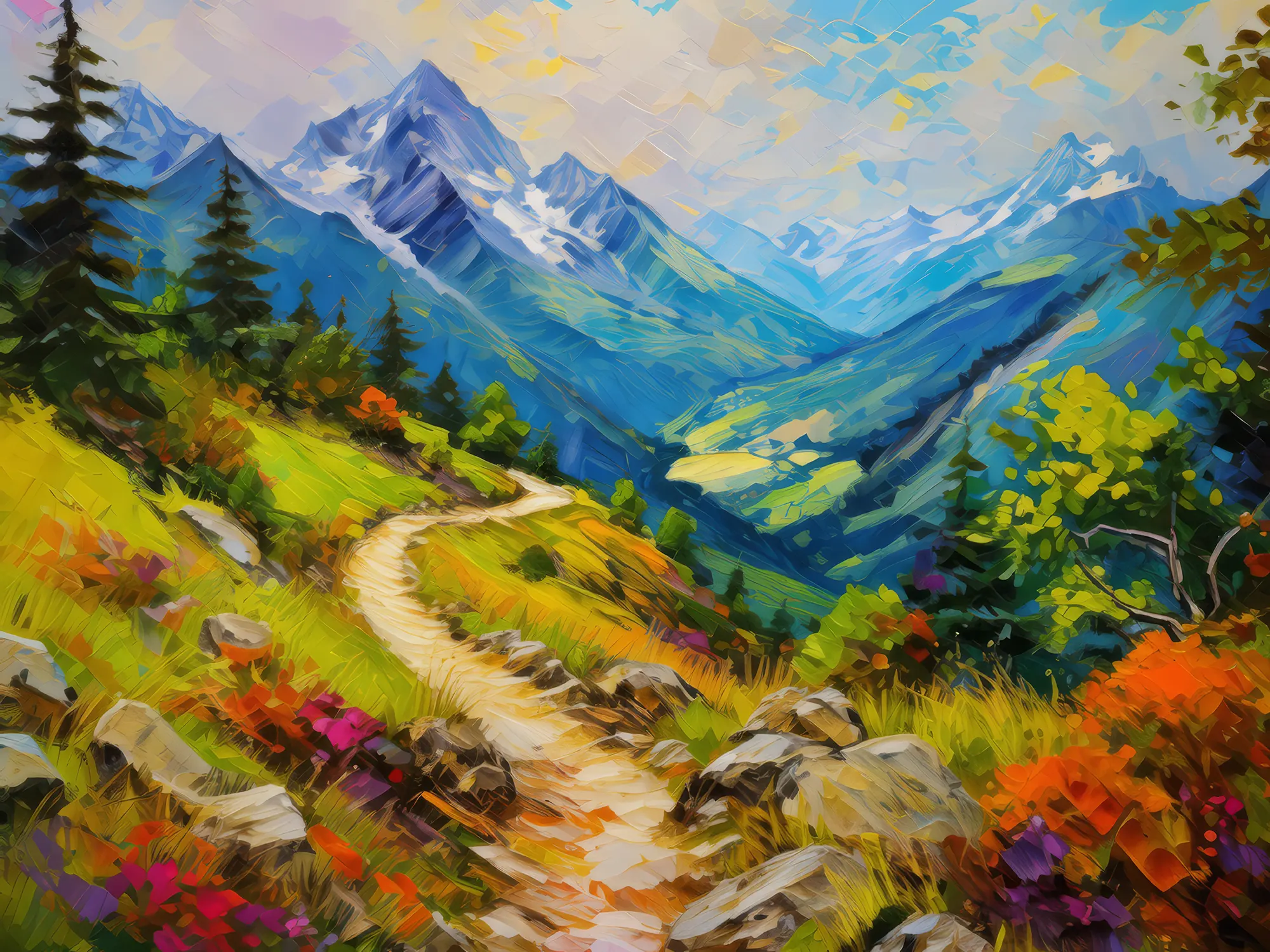 Painting: Rugged Alpine Path