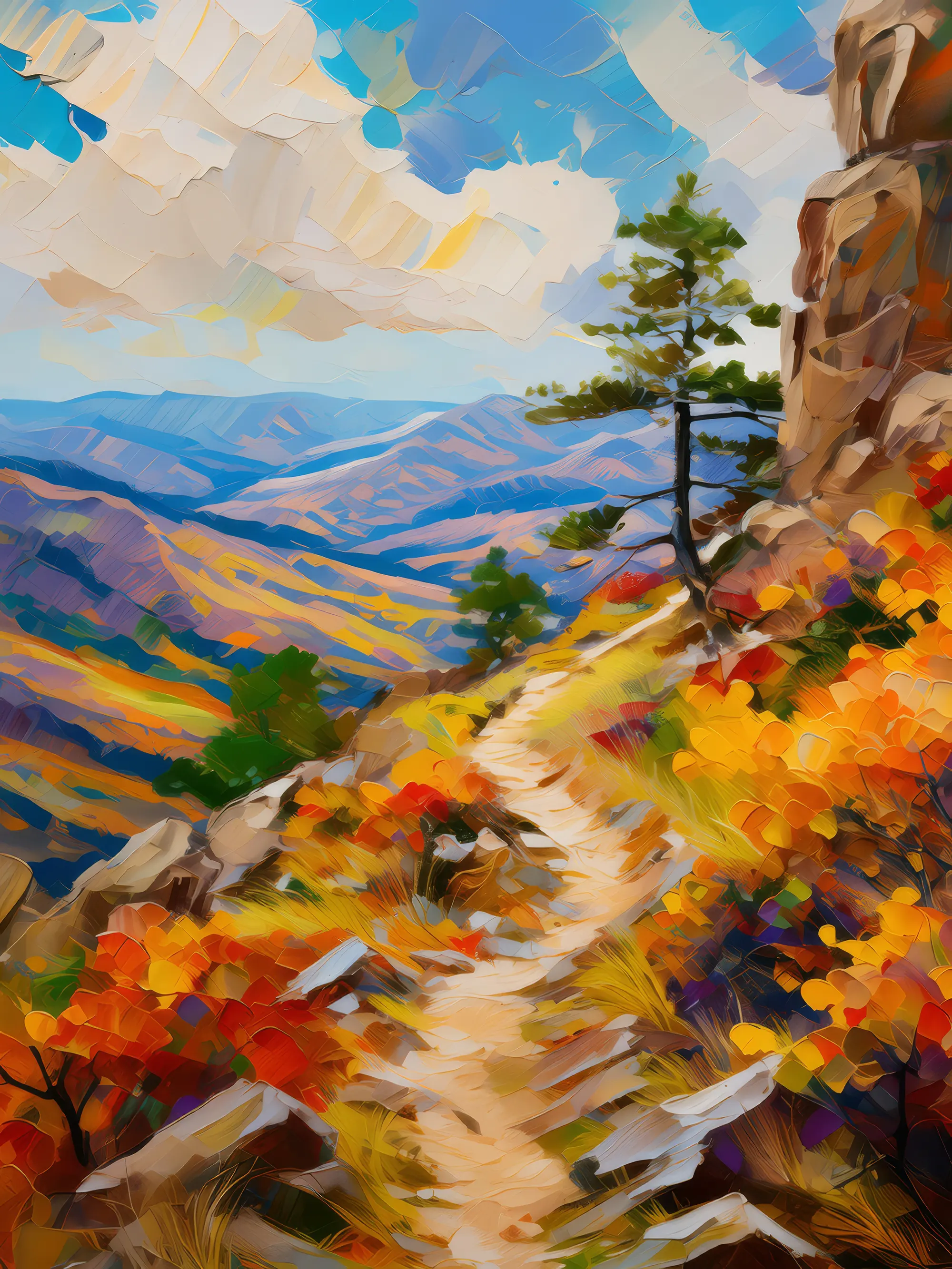 Painting: Rugged Plateau Hiking Trail