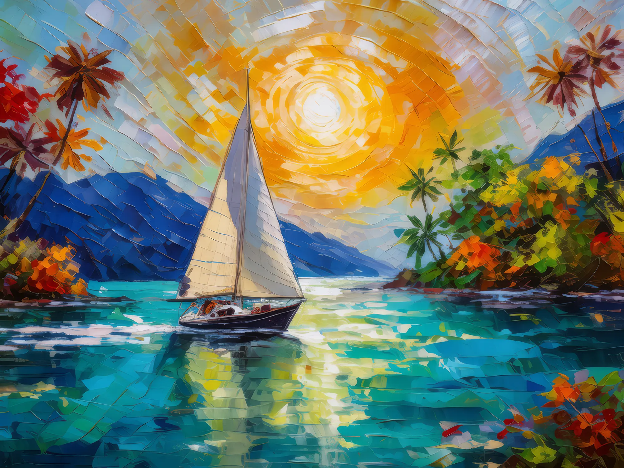 Painting: Sailing on Blue Waters