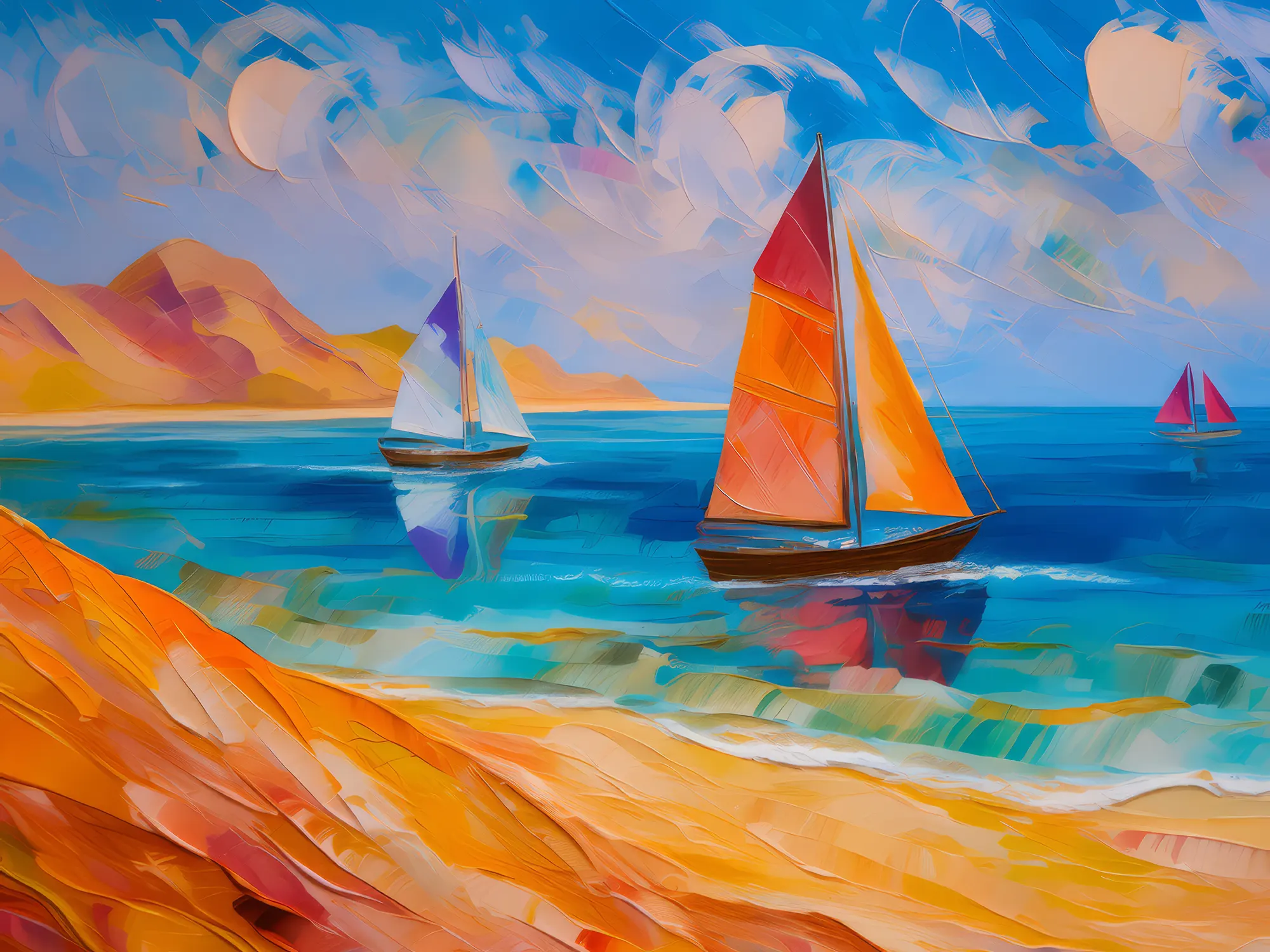Painting: Sailing on the Sand