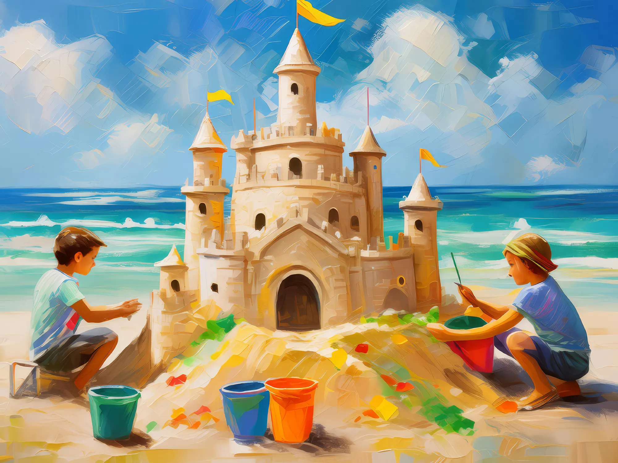 Painting: Sandcastle Building