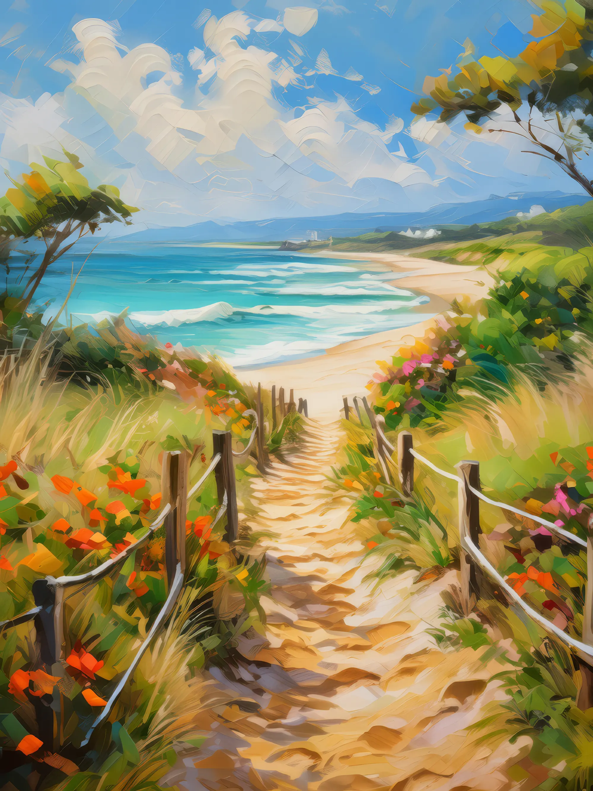 Painting: Scenic Beach Pathway