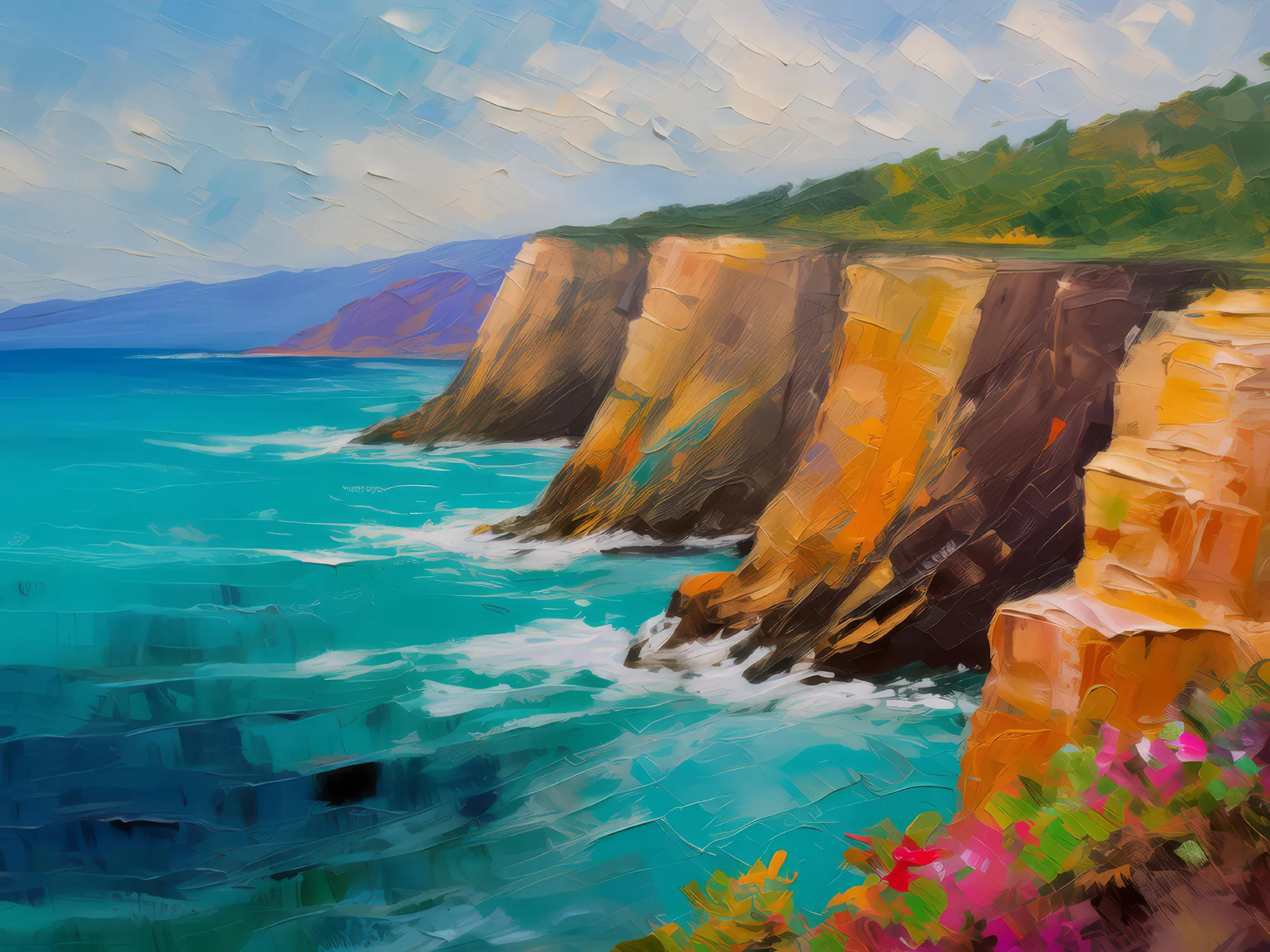 Painting: Seaside Cliffs Bluff