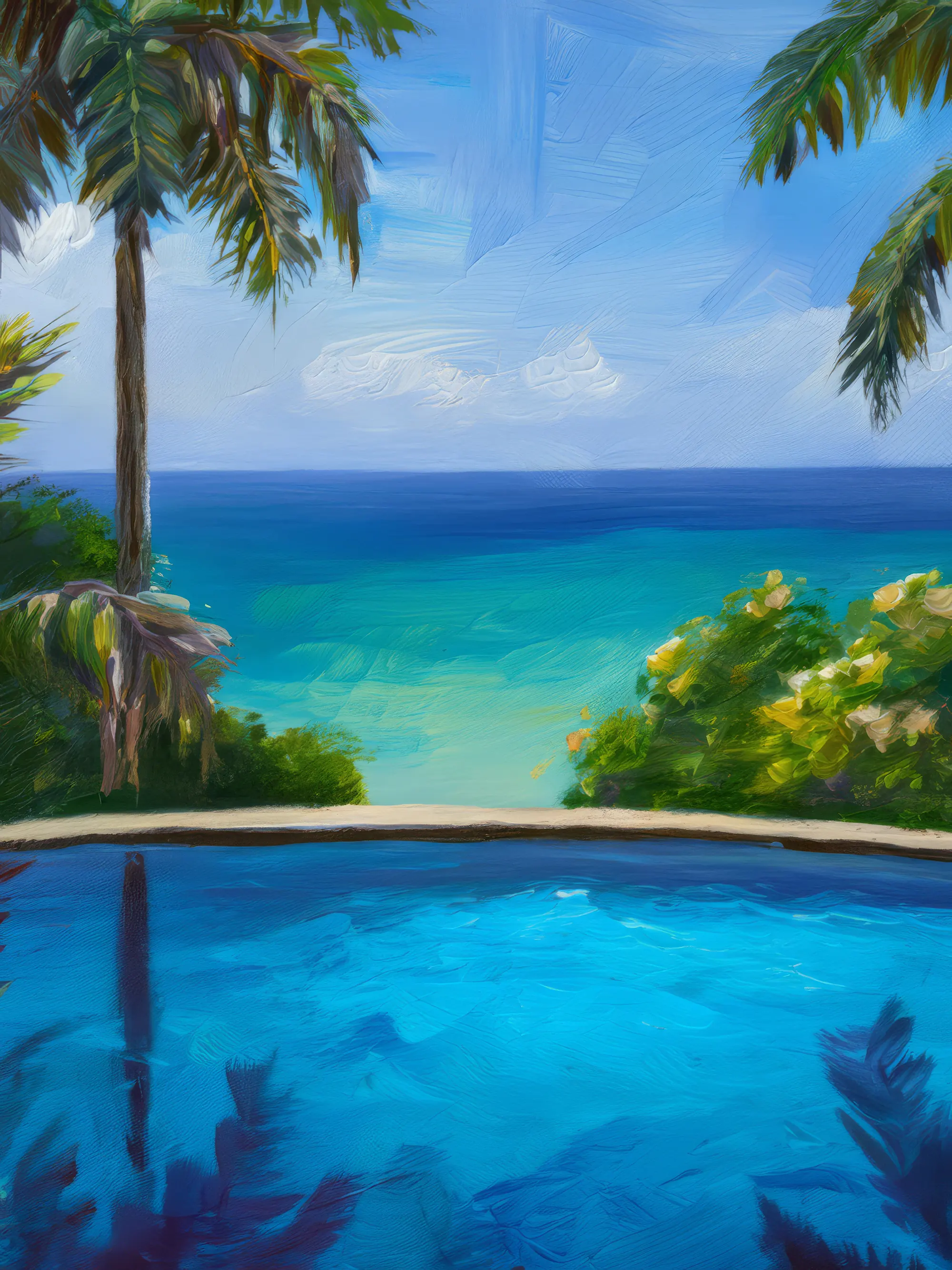 Painting: Seaside Infinity Pool