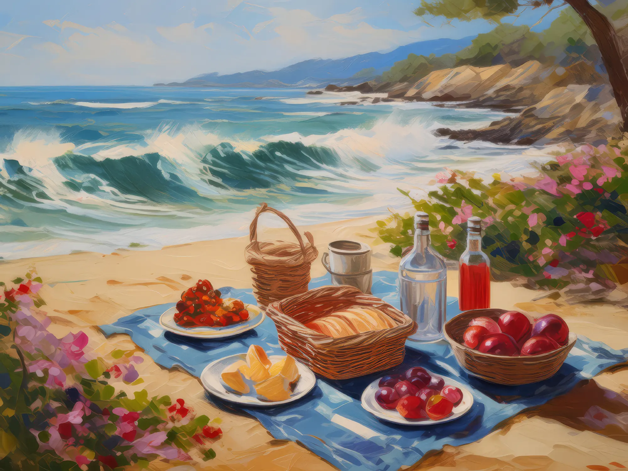 Painting: Seaside Picnic Bliss