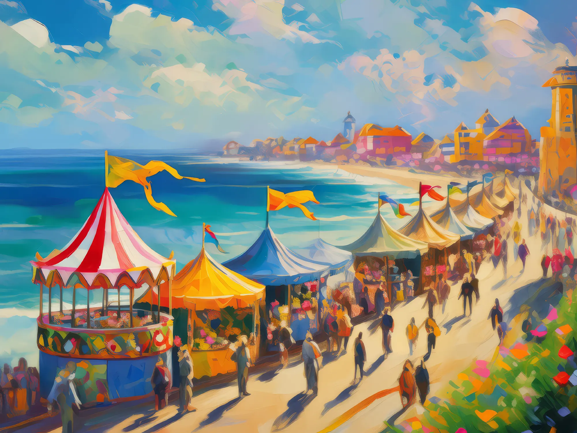 Painting: Seaside Town Carnival
