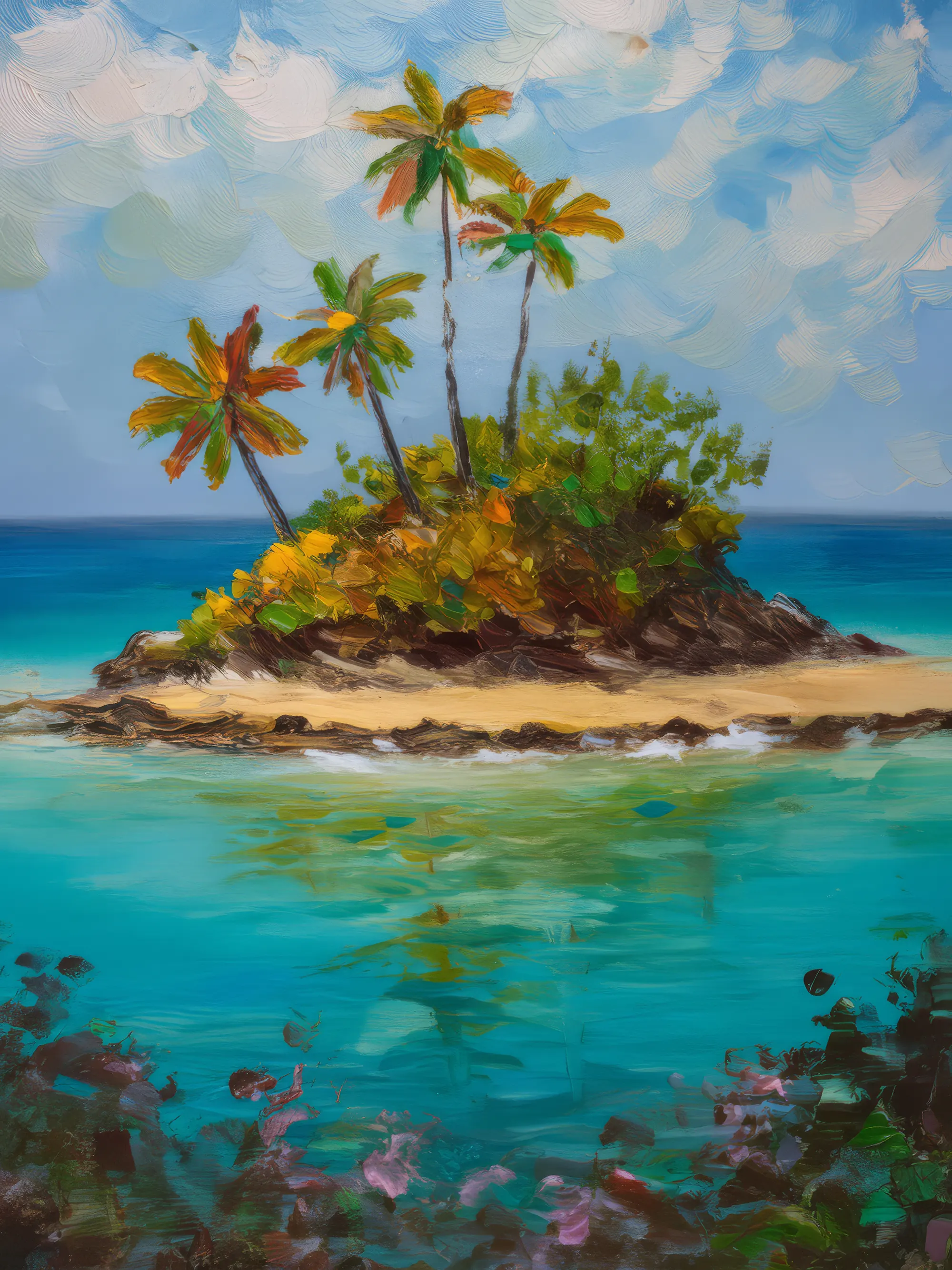 Painting: Secluded Beach Island