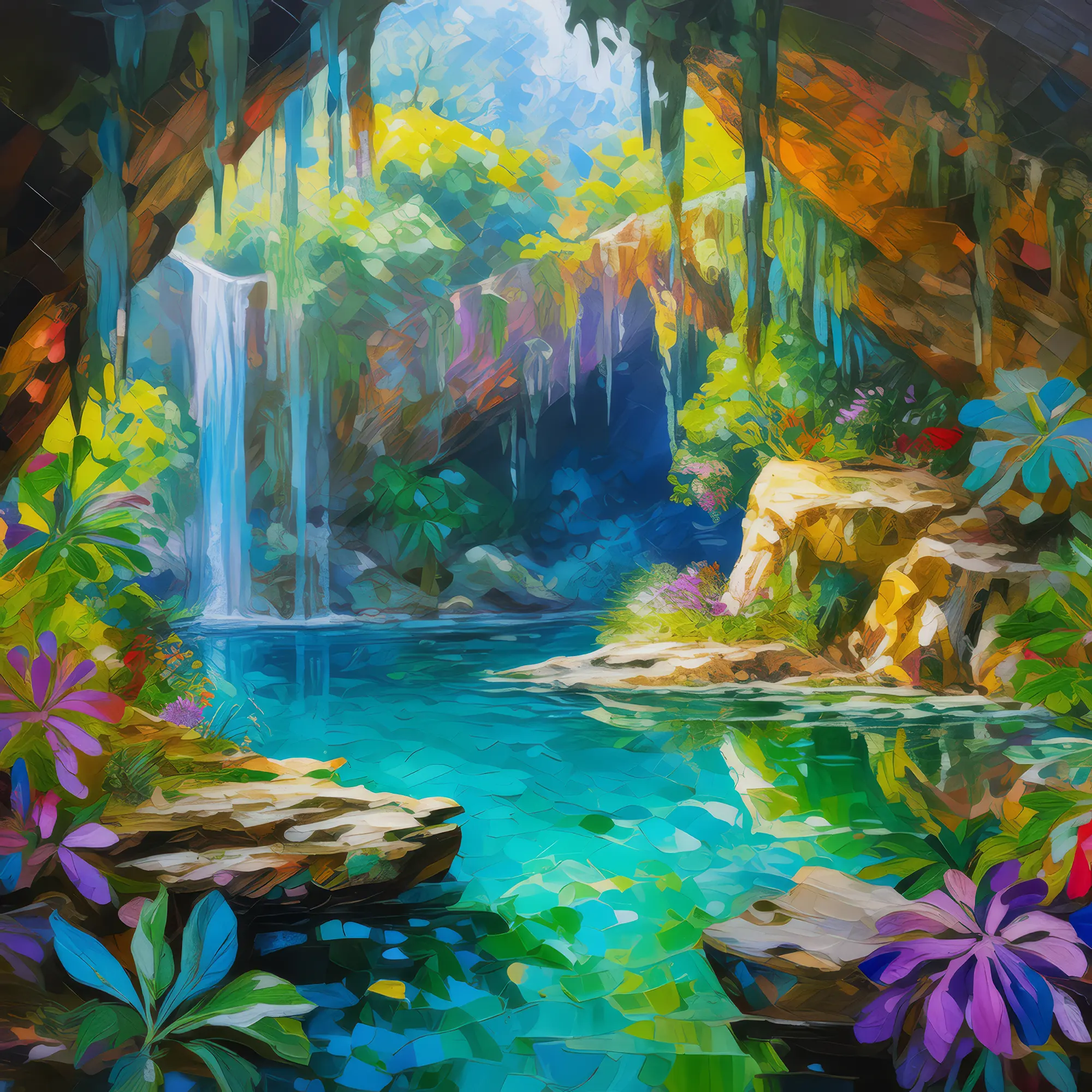 Painting: Secret Crystal Pool Grotto